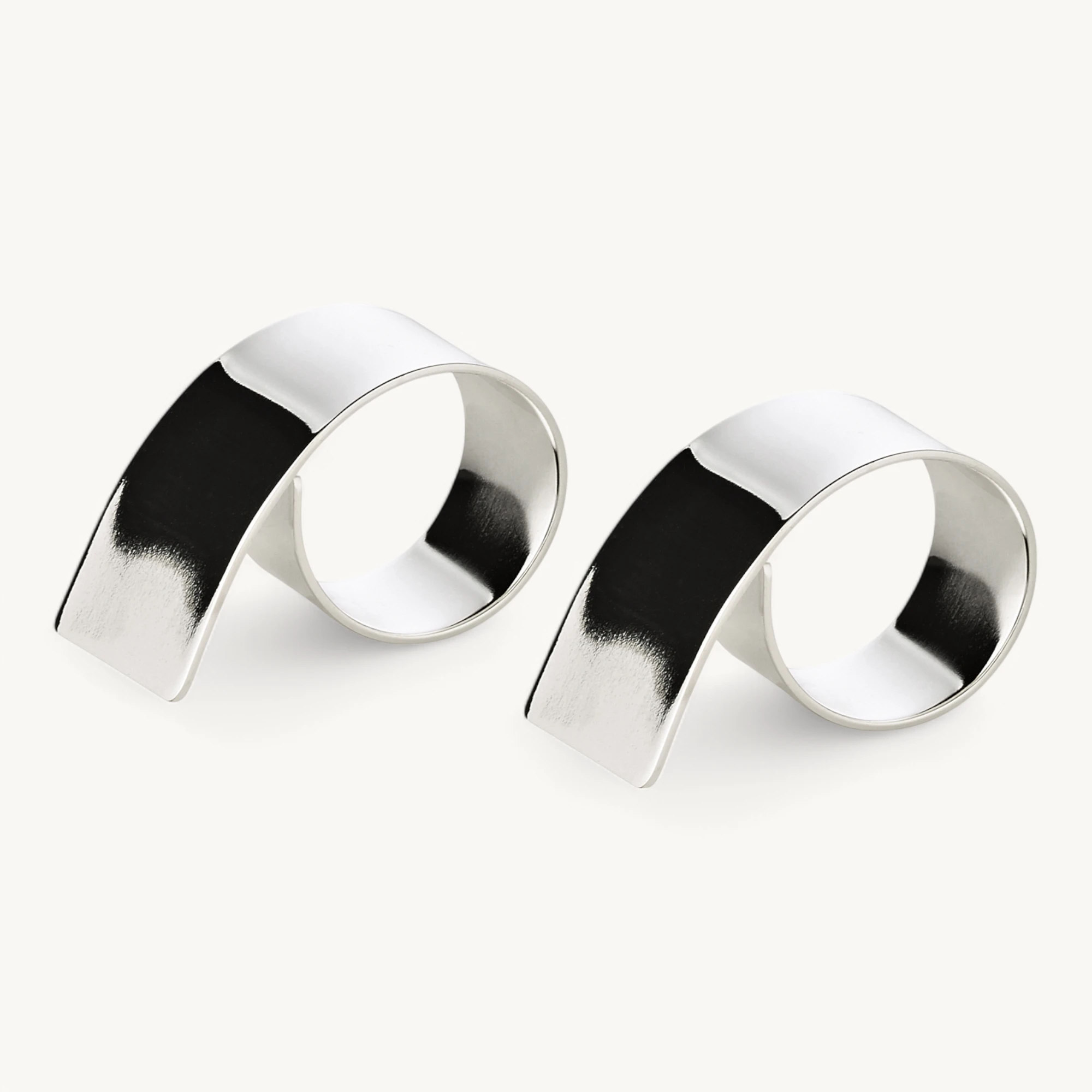 2er-Set Serviettenringe Volute (Länge 6 cm, Ø 4 cm), edel versilbert, anlaufgeschützt