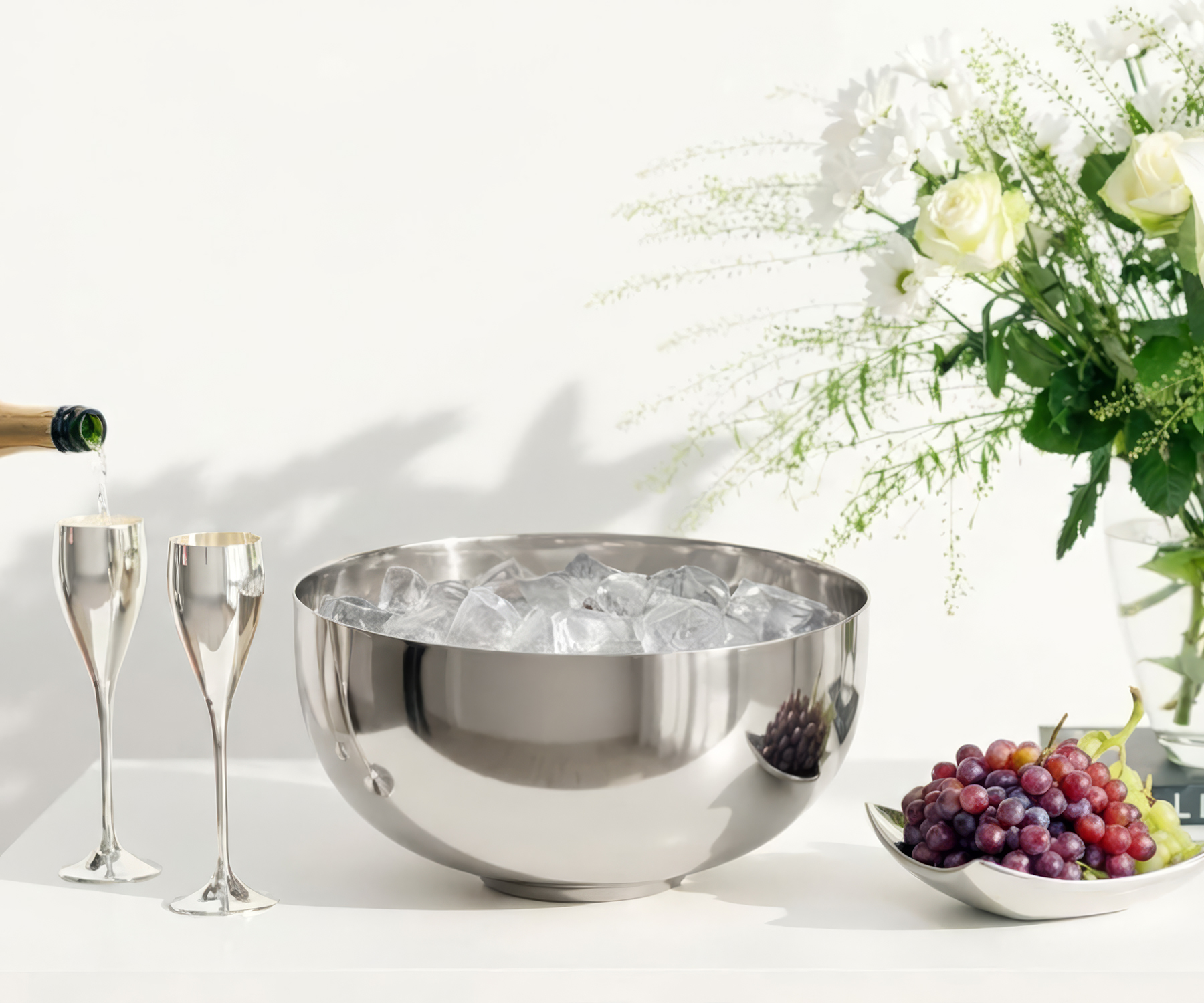 Sektkühler Kingsley (Höhe 18 cm, Ø 34 cm), Edelstahl, hochglanzpoliert