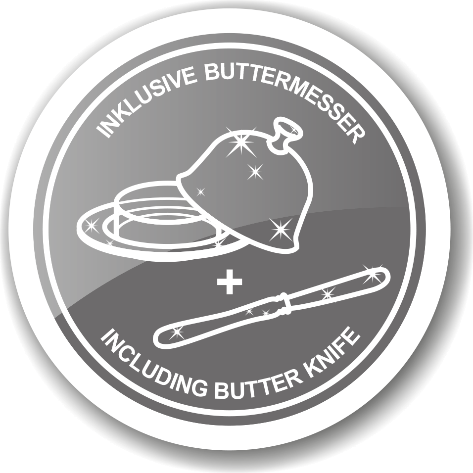 INAKTIV 2. Wahl Butterdose Butterglocke Jago, Ø 14 cm, edel versilbert, mit passendem Buttermesser 1
