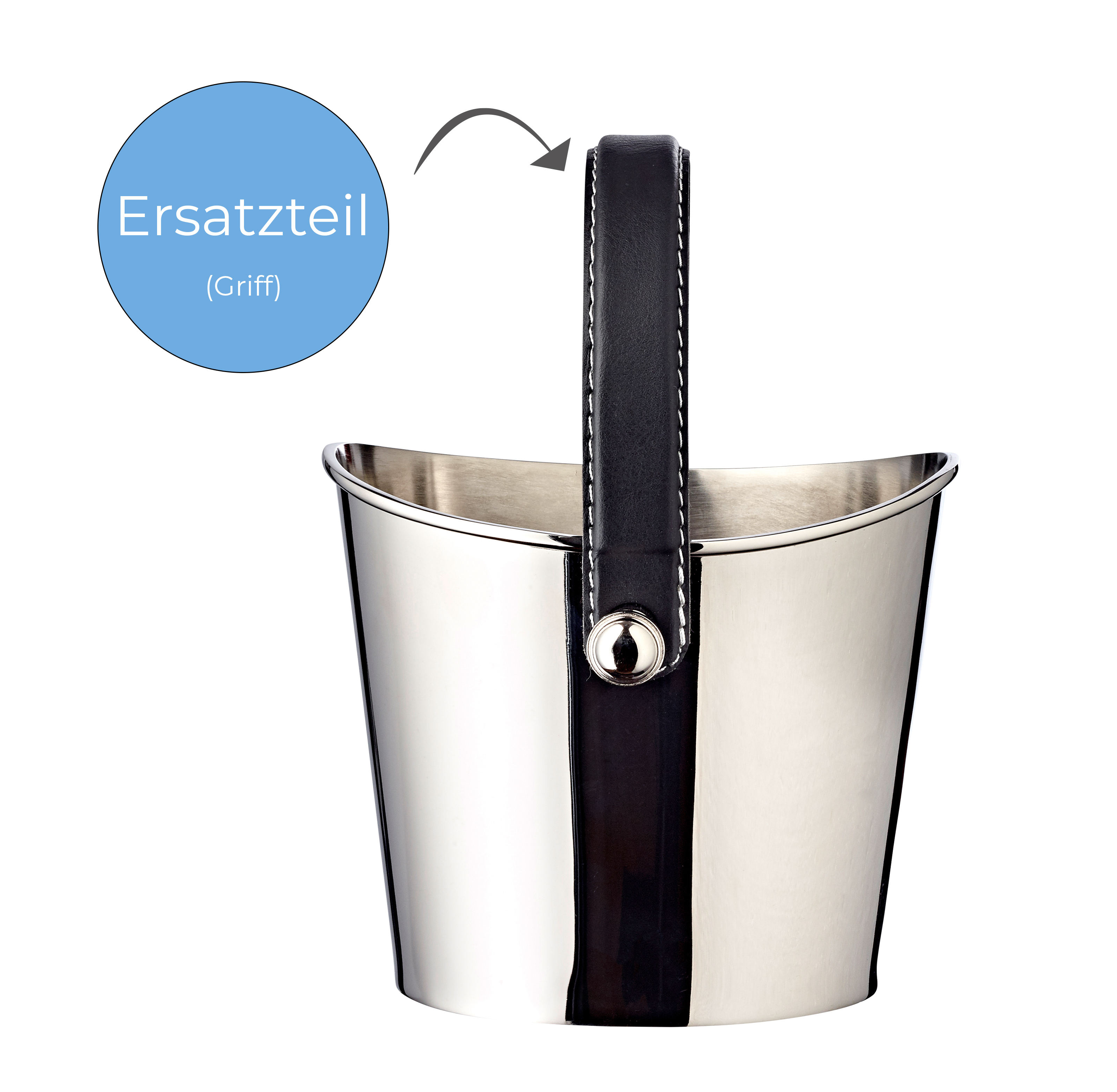 0964 Ledergriff schwarz für mittlere Gilberts L 40 cm