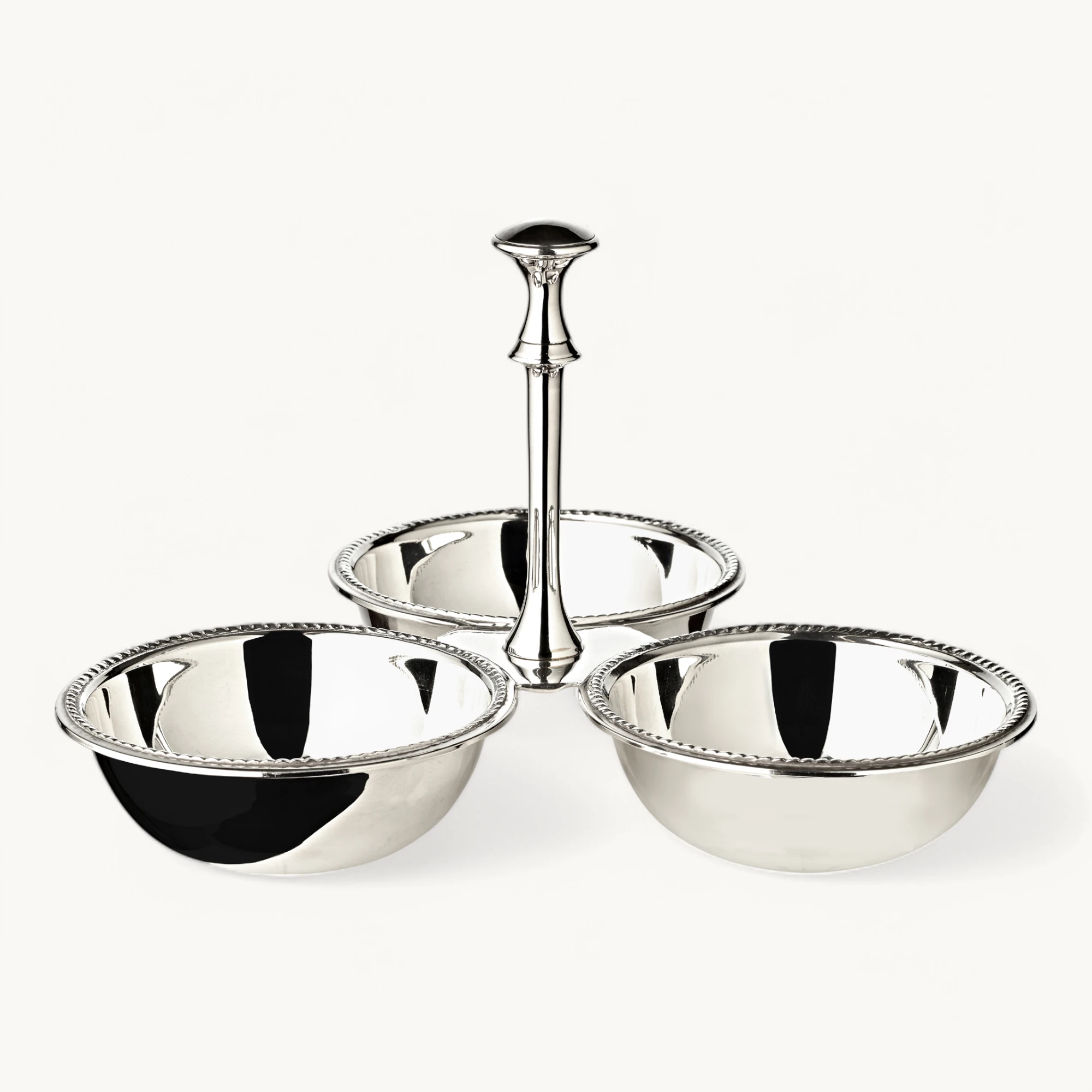 Snackschale Dreifachschale Perla (Ø 21 cm), schwerversilbert, Dekoschale, Tripleschale