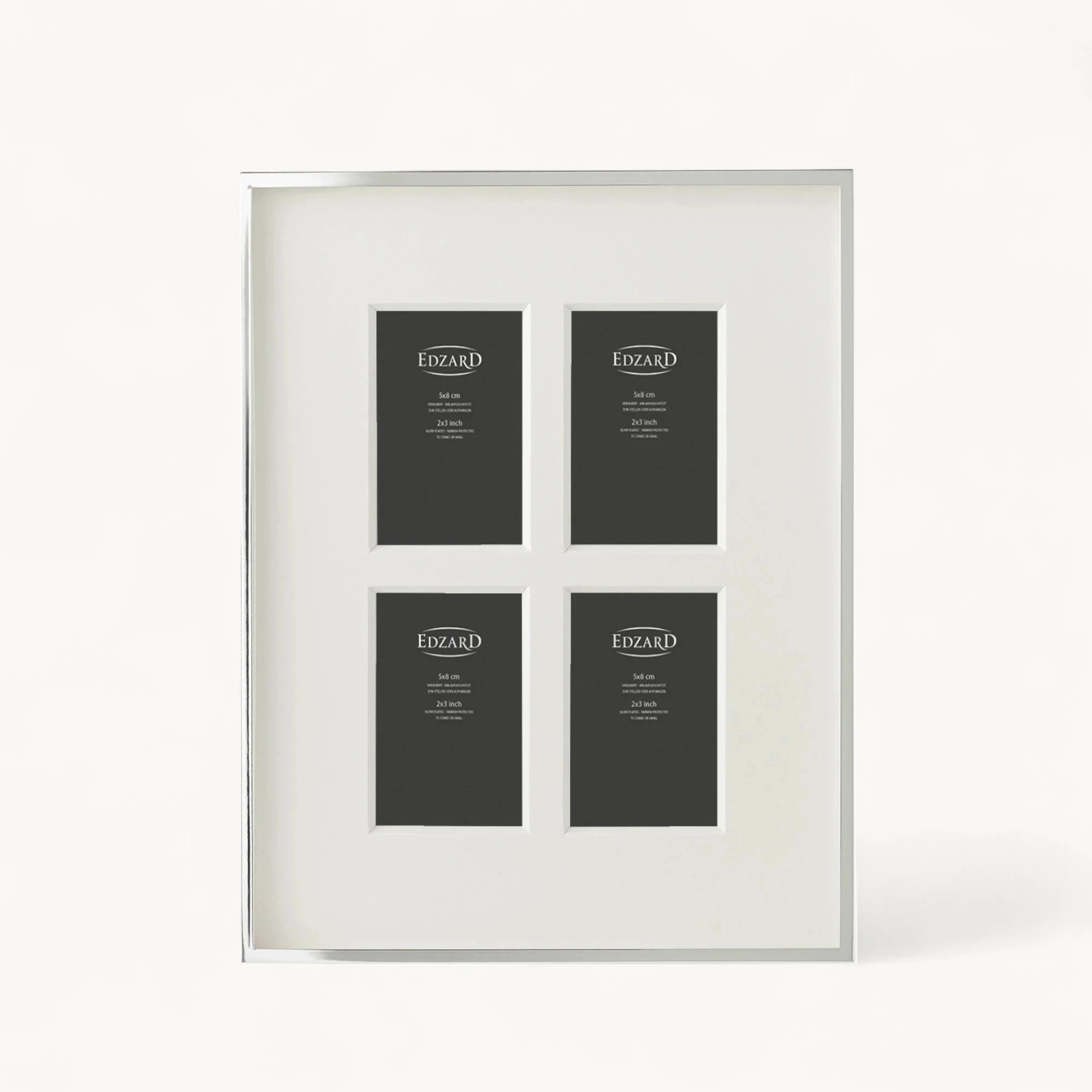 Fotorahmen Napoli für Foto 4x 5x8 cm, edel versilbert, anlaufgeschützt, mit 2 Aufhänger Fotorahmen Napoli für Foto 4x 5x8 cm, edel versilbert, anlaufgeschützt, mit 2 Aufhänger