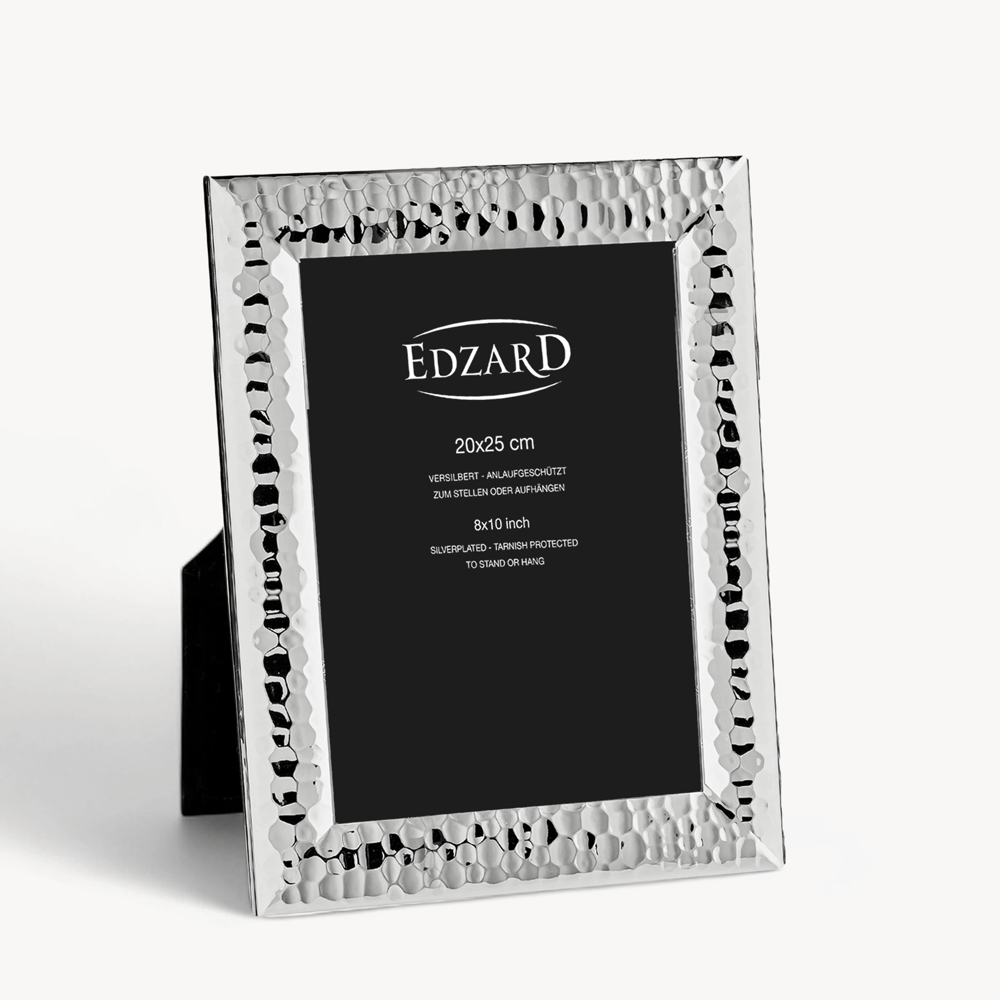 Bilderrahmen Gubbio (20x25 cm), gehämmert, edel versilbert, anlaufgeschützt, 2 Aufhänger