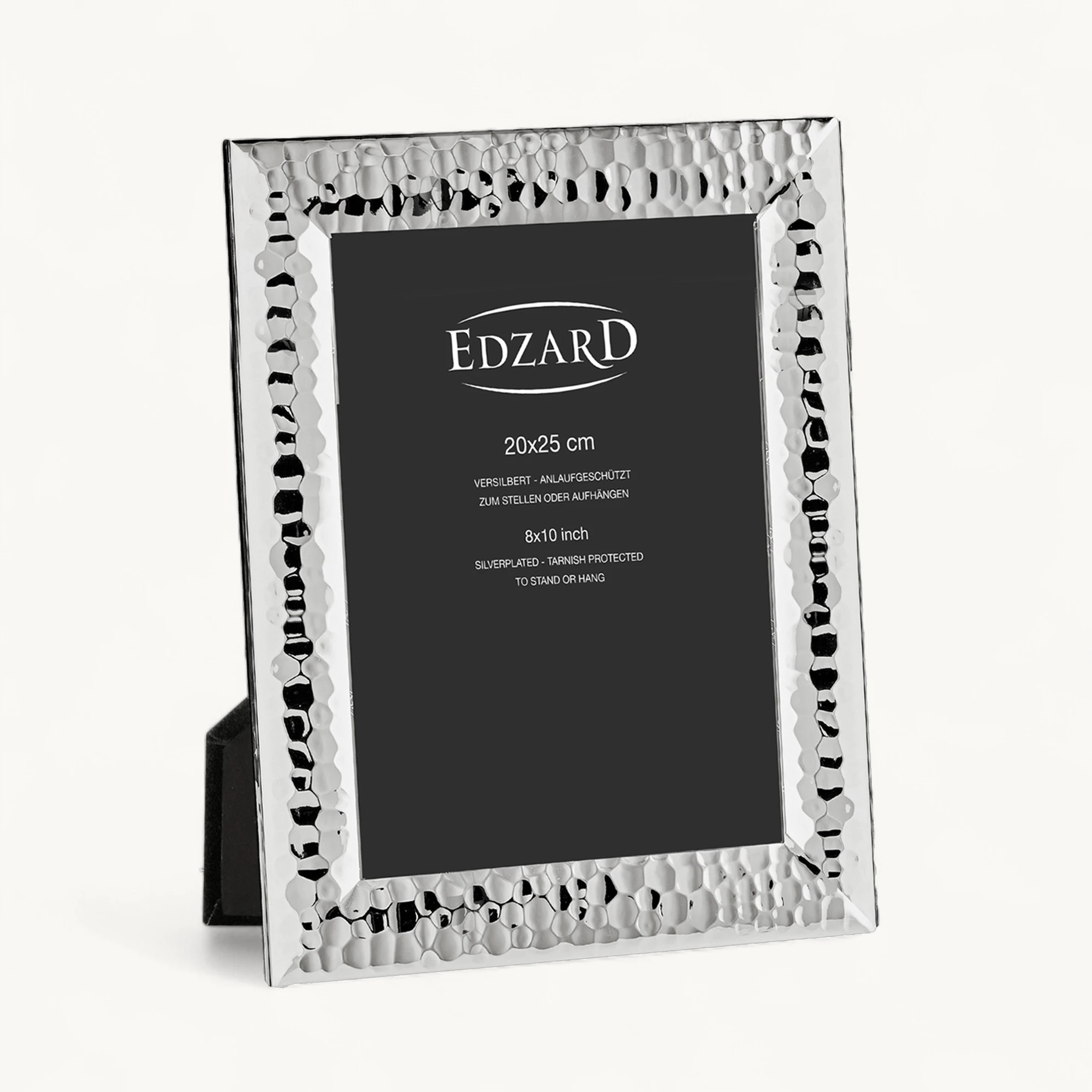 Bilderrahmen Gubbio (20x25 cm), gehämmert, edel versilbert, anlaufgeschützt, 2 Aufhänger