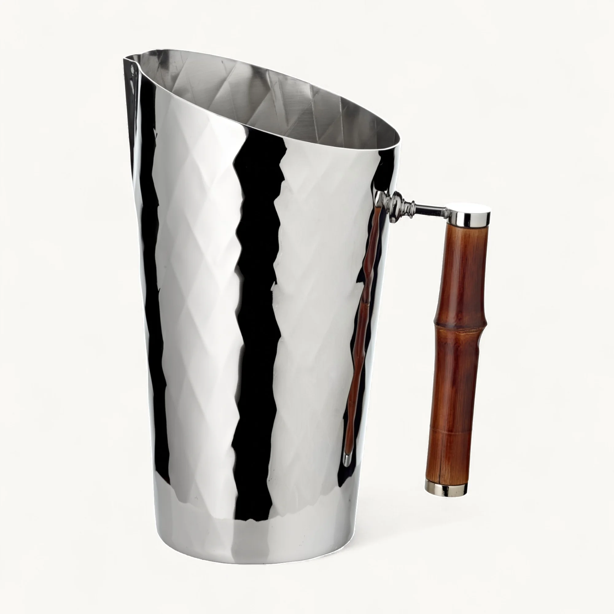 Krug Jana (1,2 Liter), mit Bambusgriff, Edelstahl, glänzend vernickelt