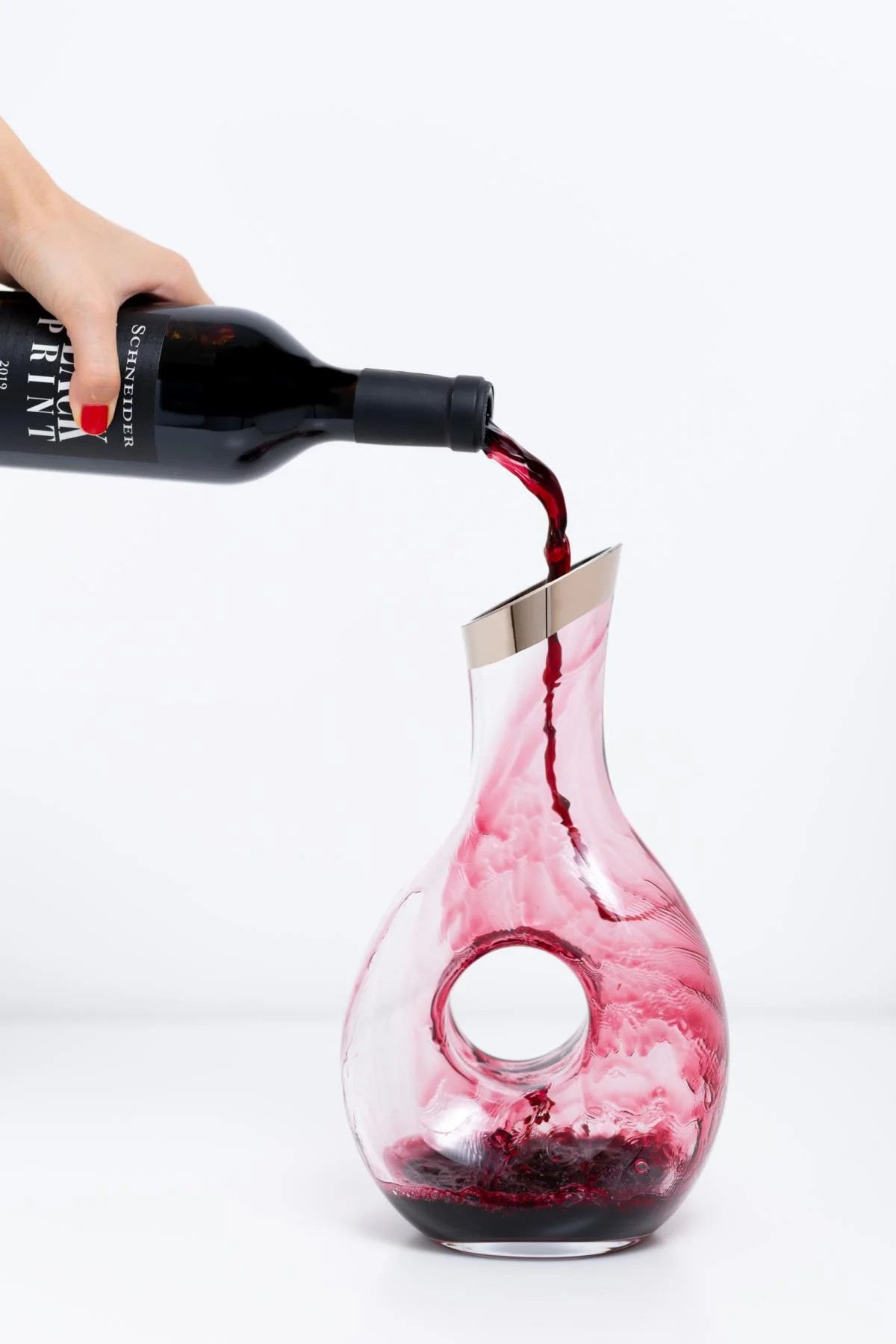 Dekanter Gordon (1,2 Liter), mundgeblasenes Kristallglas, Platinrand Dekanter Gordon (1,2 Liter), mundgeblasenes Kristallglas, Platinrand