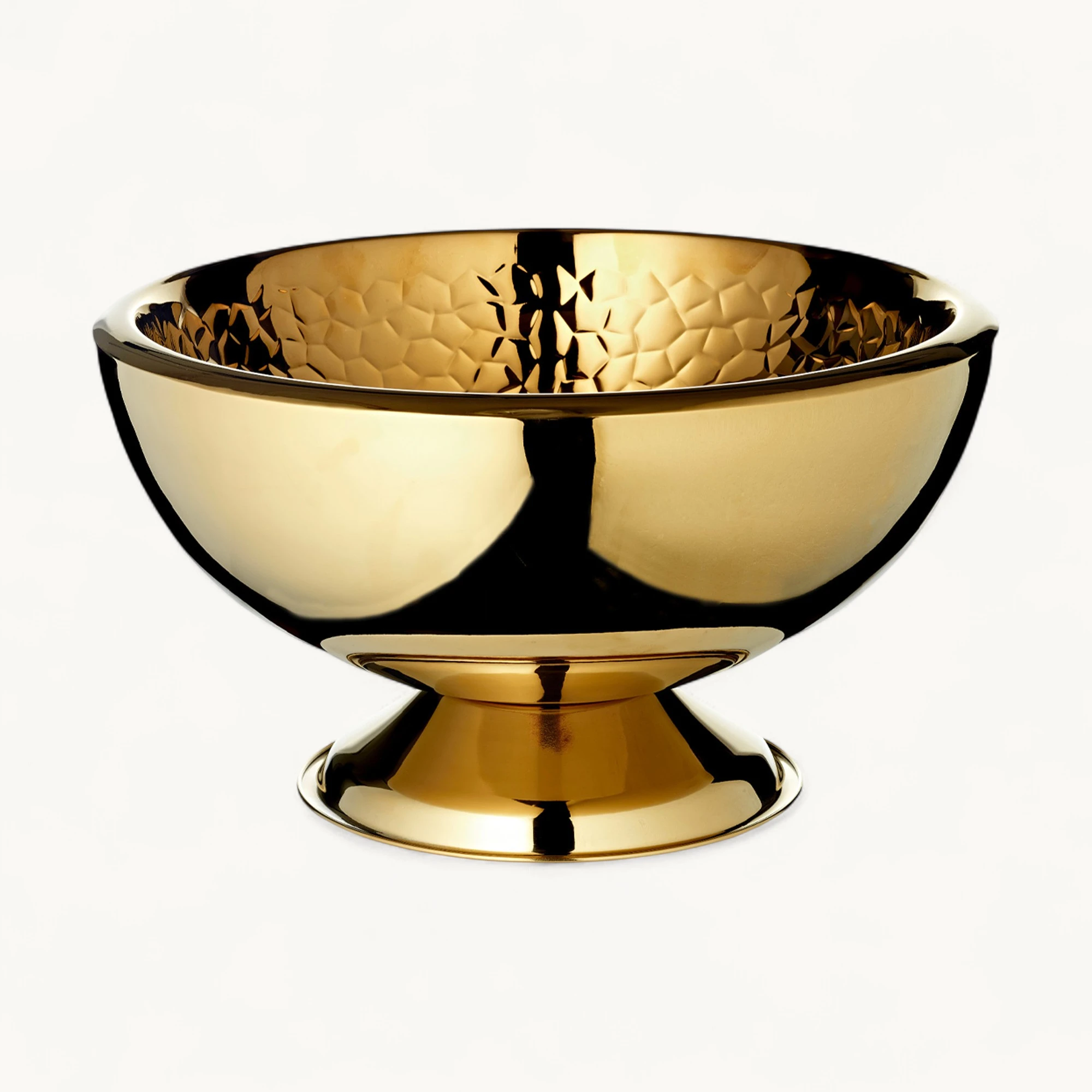 Flaschenkühler Bruno (H 24 cm, Ø 43 cm), Gold-Optik, innen gemustert, Edelstahl, hochglanzpoliert Flaschenkühler Bruno (H 24 cm, Ø 43 cm), Gold-Optik, innen gemustert, Edelstahl, hochglanzpoliert