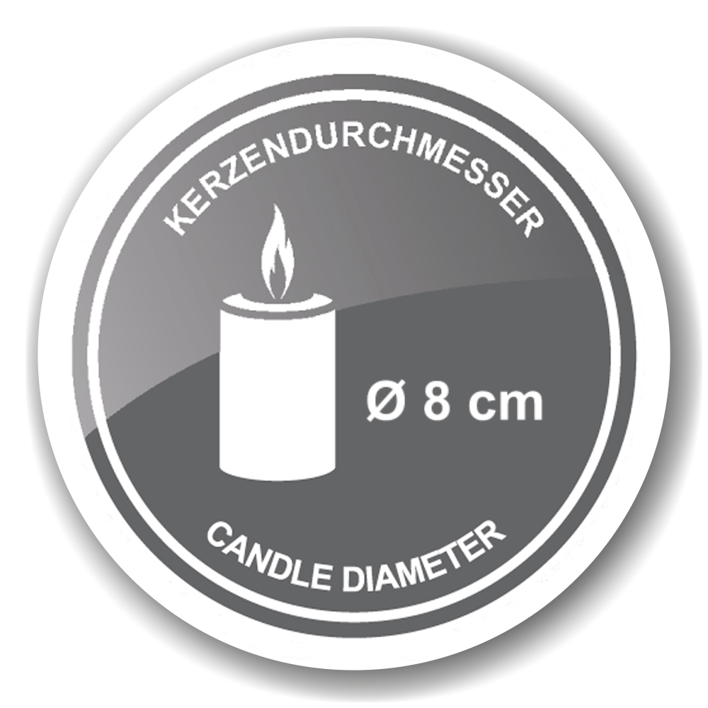 SALE Wandleuchter Udo (ø 49 cm), silberfarben, vernickelt, hochglanzpoliert, für Kerze ø 8 cm