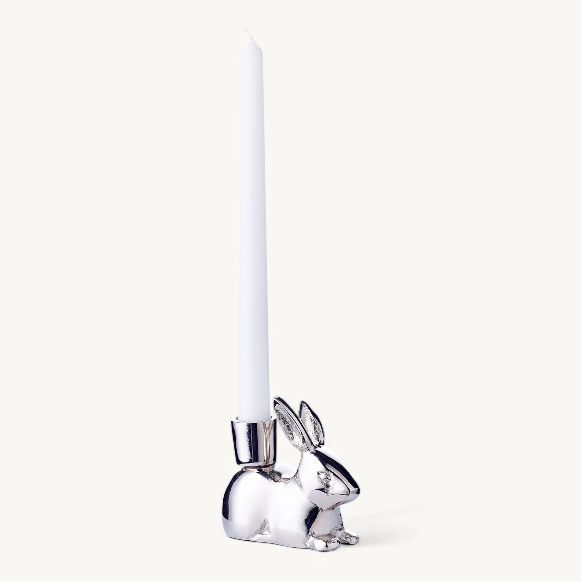 Kerzenhalter Hase Louis (Höhe 8 cm) Aluminium vernickelt