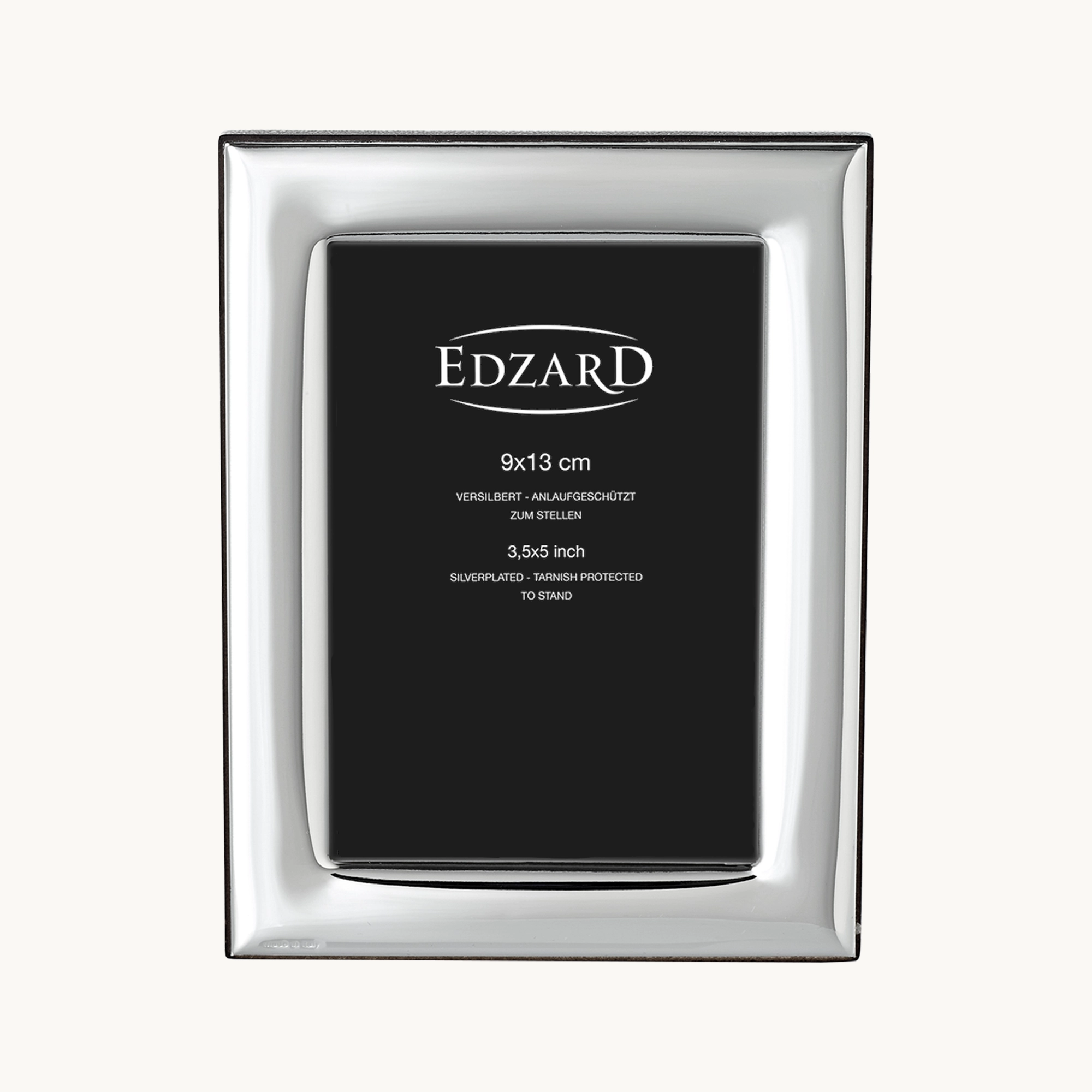 Bilderrahmen Lucera (9x13 cm), edel versilbert, anlaufgeschützt, mit Holzdekor-Rücken