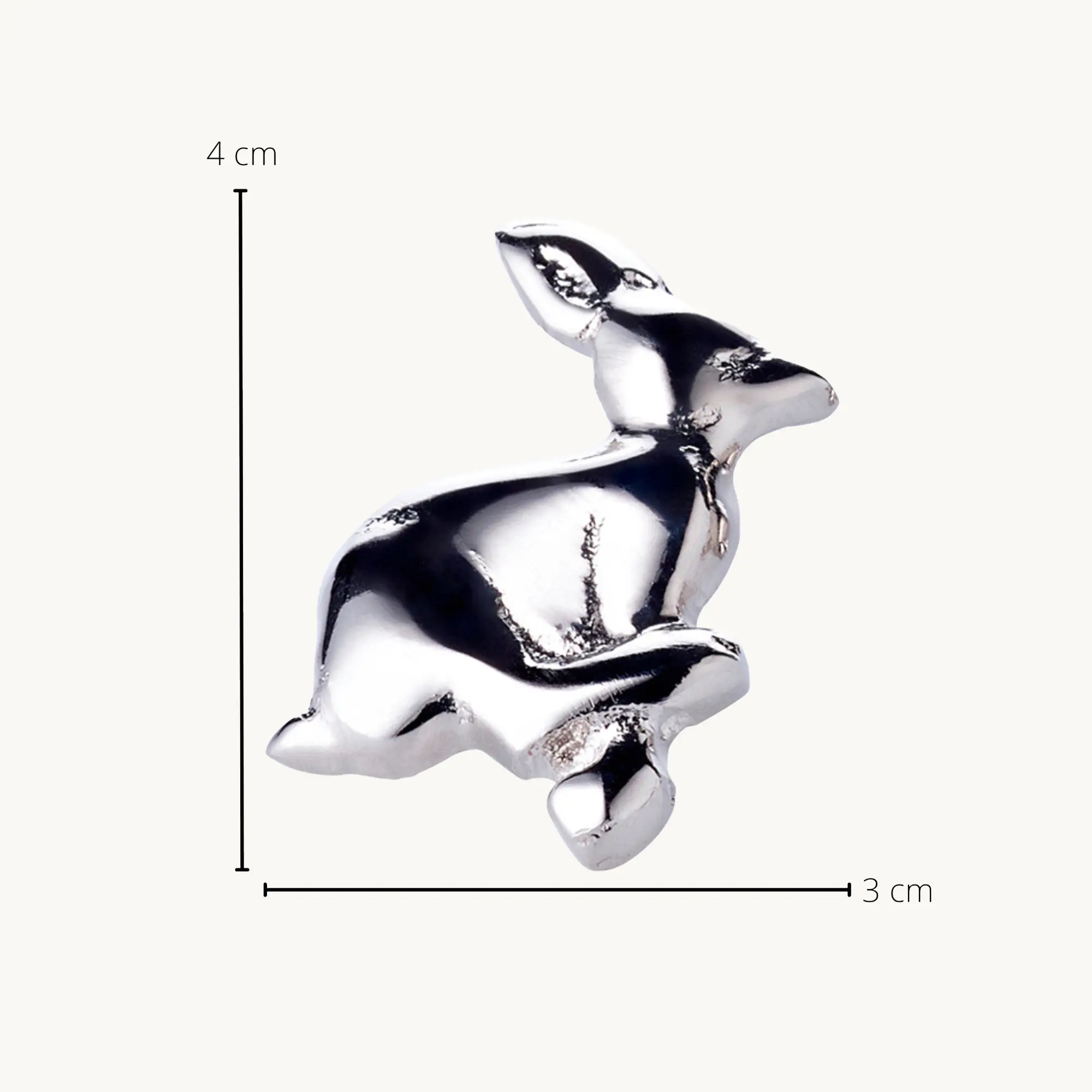 4er Set Kerzenpin Hase (Höhe 4 cm), Aluminium vernickelt