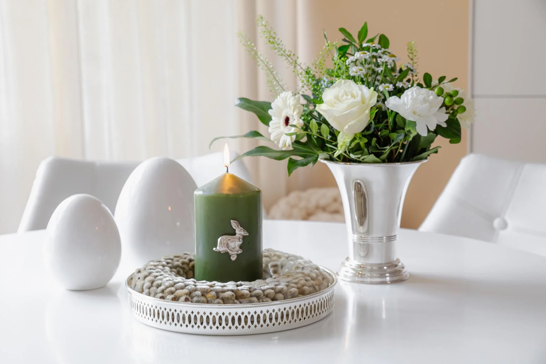 4er Set Kerzenpin Hase (Höhe 4 cm), Aluminium vernickelt 4er Set Kerzenpin Hase (Höhe 4 cm), Aluminium vernickelt