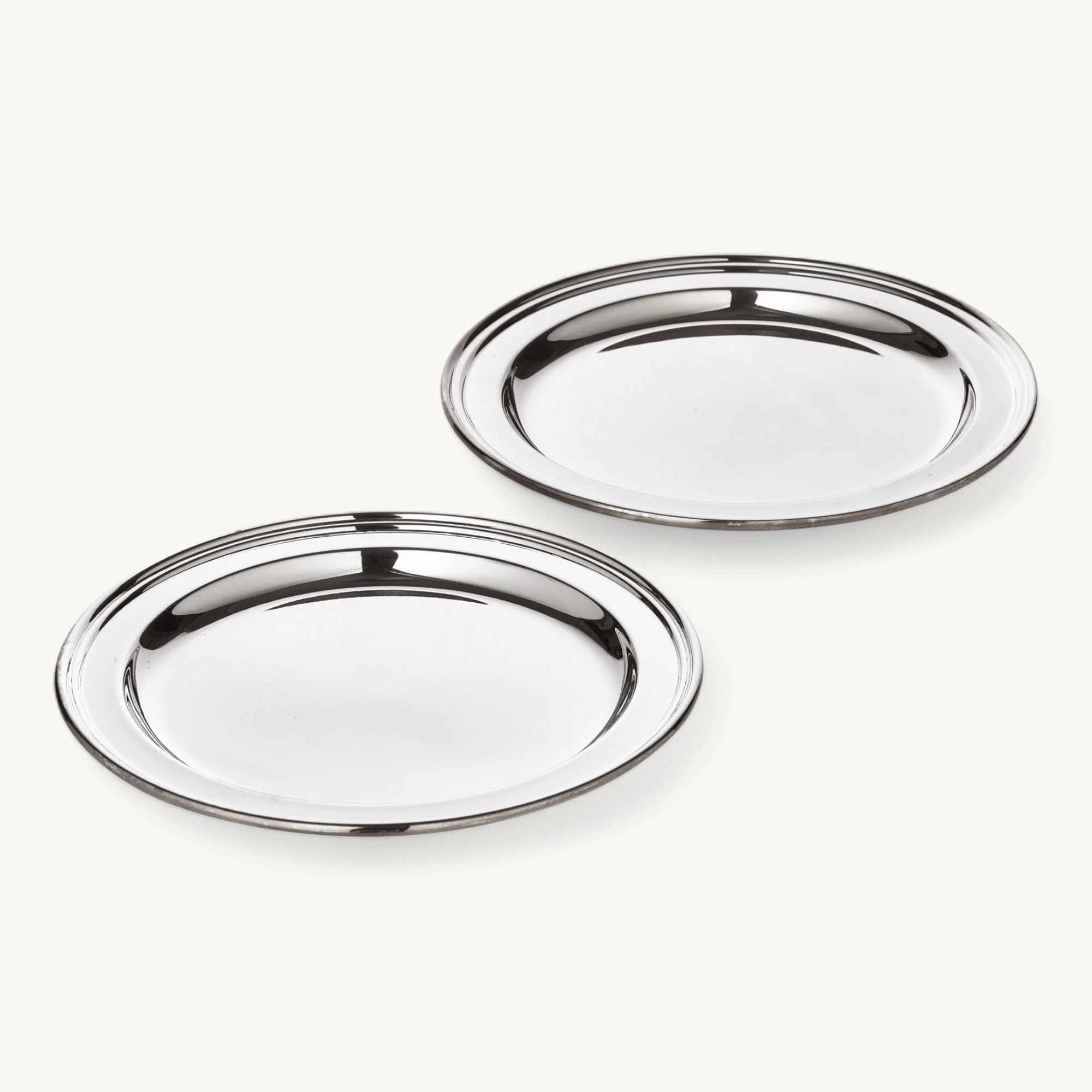 2er Set Untersetzer Faden (ø 13 cm), schwerversilbert, Gläserteller, Flaschenuntersetzer