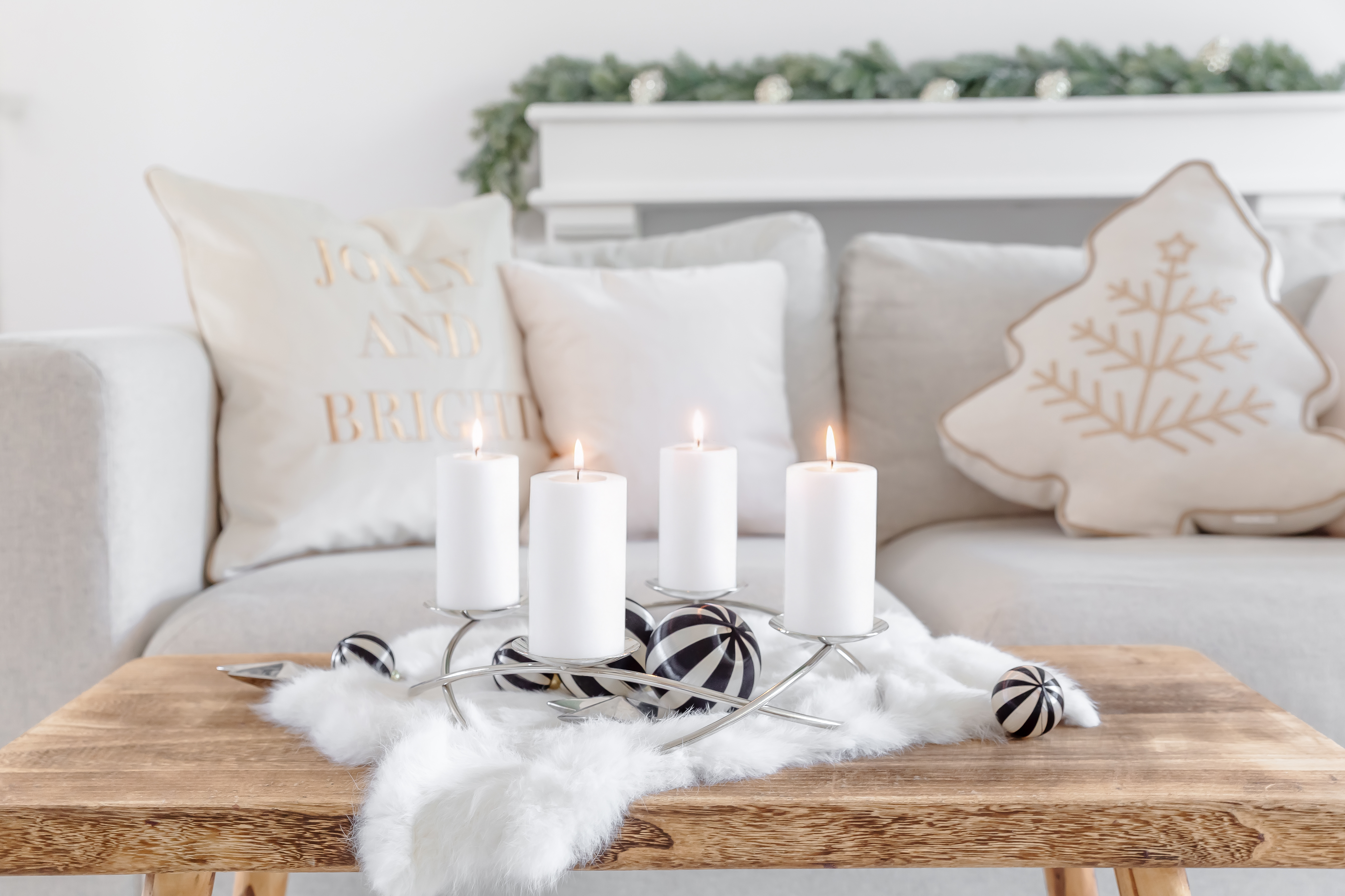 Adventskranz Alloa (ø 33 cm), Edelstahl hochglanzpoliert, silberfarben