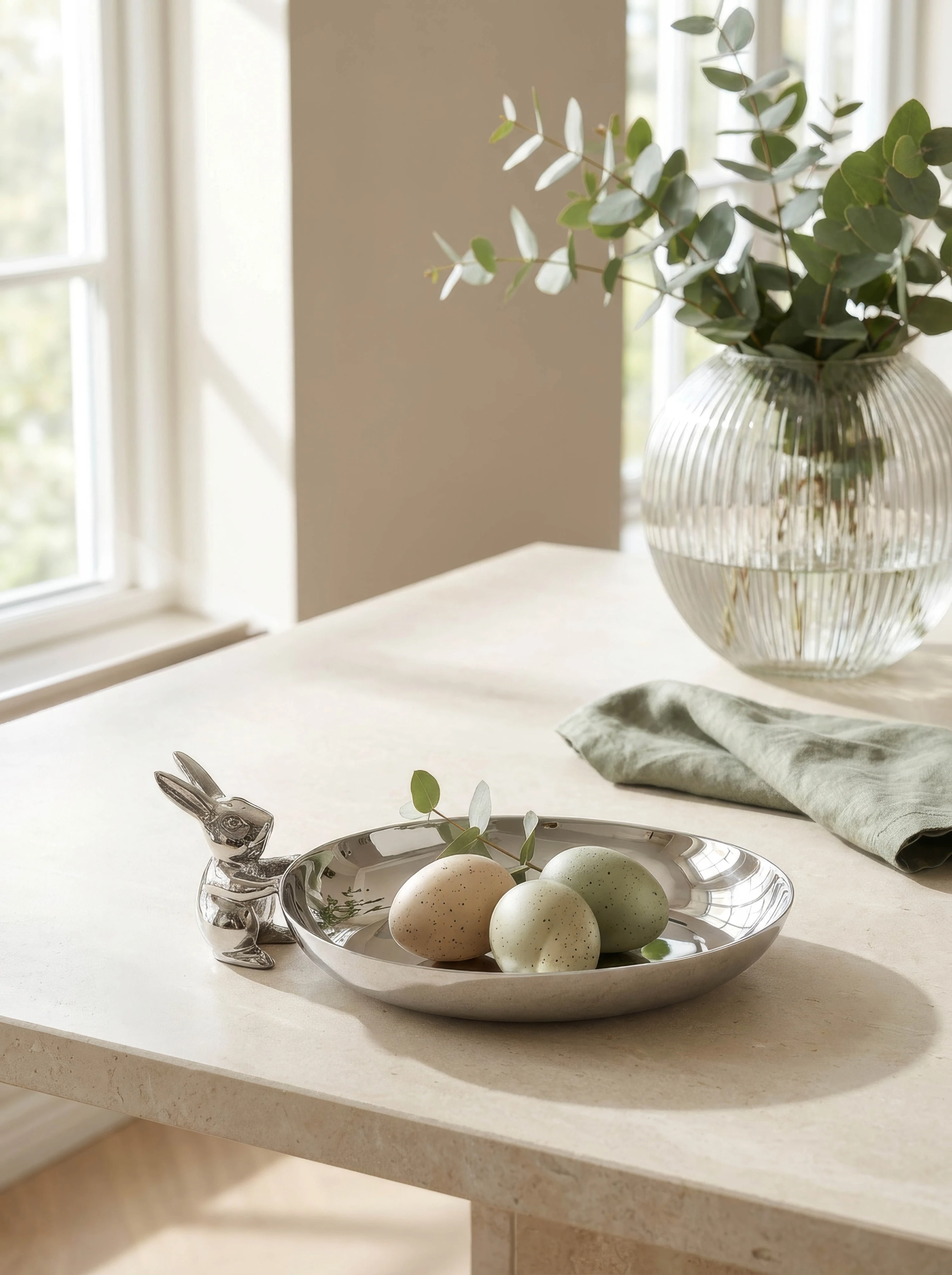 Schale Hase (⌀ 11 cm, H 6,5 cm), Edelstahl vernickelt