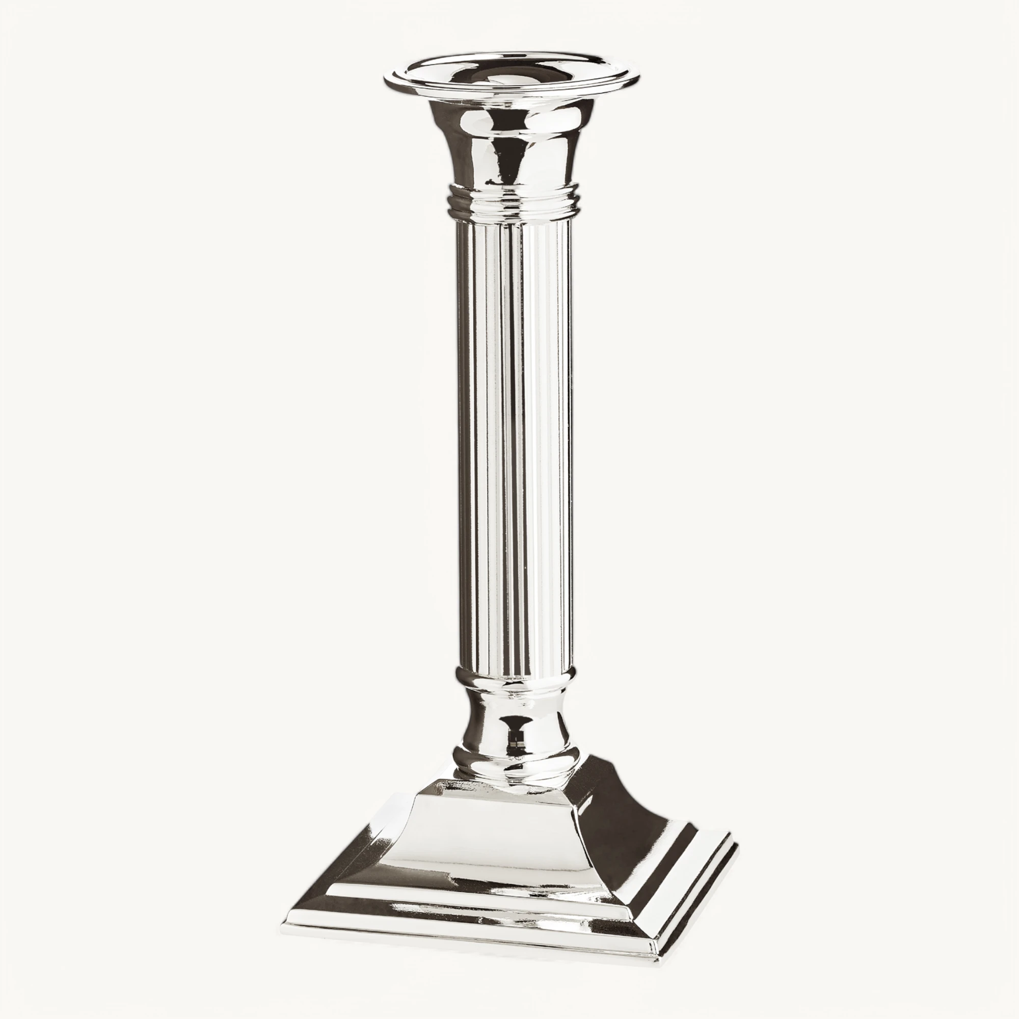 Kerzenleuchter Lincoln (H 19 cm) für Stabkerze, kannelierter Schaft, edel versilbert anlaufgeschützt Kerzenleuchter Lincoln (H 19 cm) für Stabkerze, kannelierter Schaft, edel versilbert anlaufgeschützt