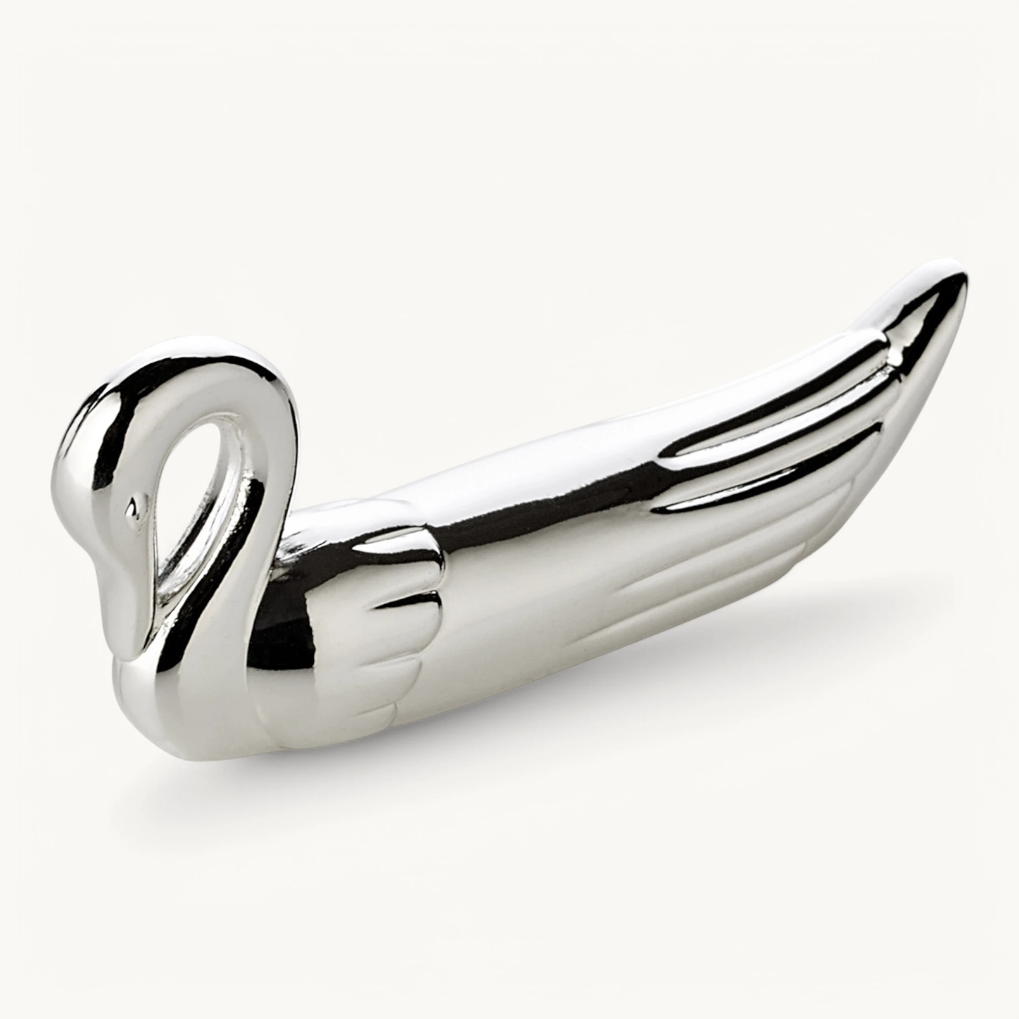 6er Set Messerbank Messerbänkchen Schwan, Länge 7 cm, edel versilbert