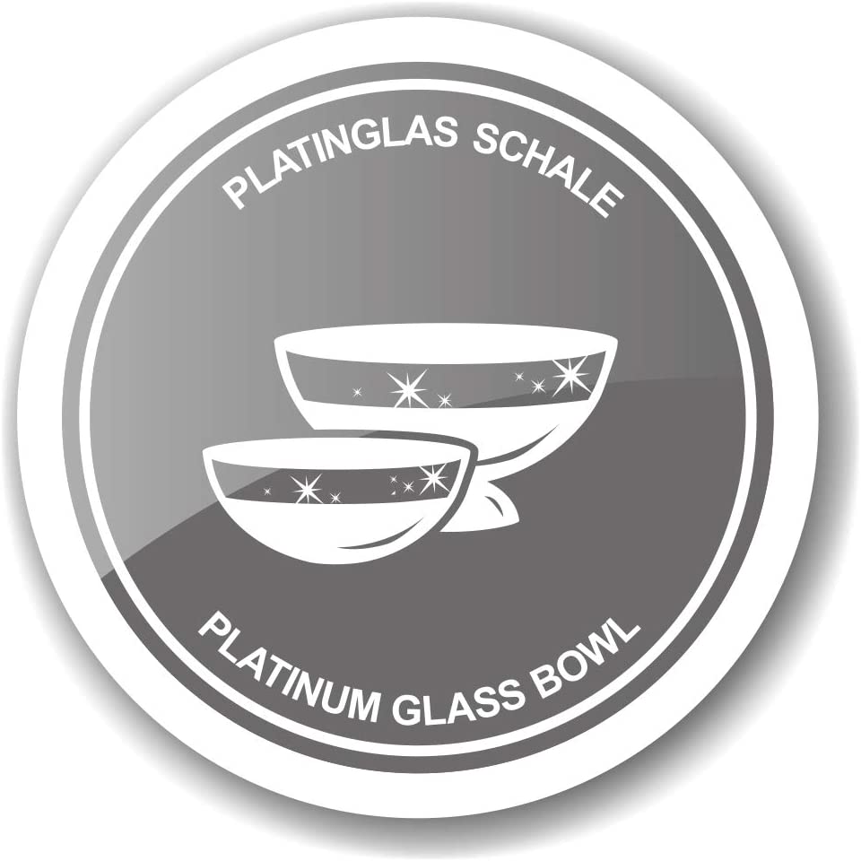 Glasdose Vigo (Höhe 12 cm, ø 19,5 cm), mundgeblasenes Kristallglas mit Platinrand