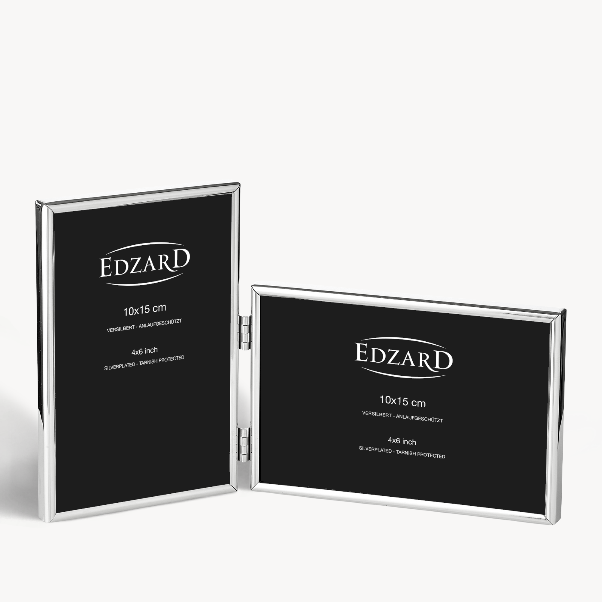 Doppel-Bilderrahmen Otto (10x15 cm), für 2 Fotos, edel versilbert, anlaufgeschützt
