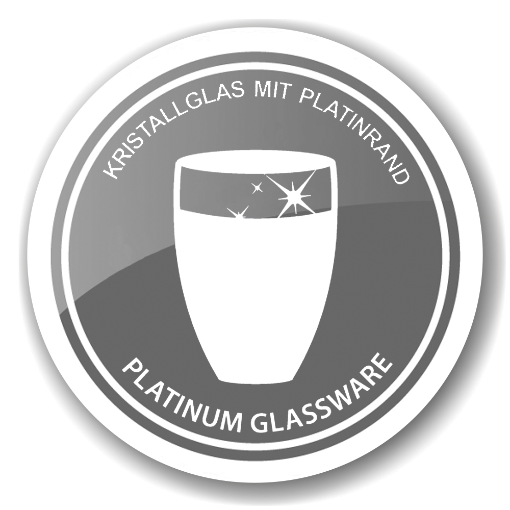 Flaschenkühler Toby (Höhe 23 cm, Ø 23 cm), mundgeblasenes Kristallglas, Platinrand