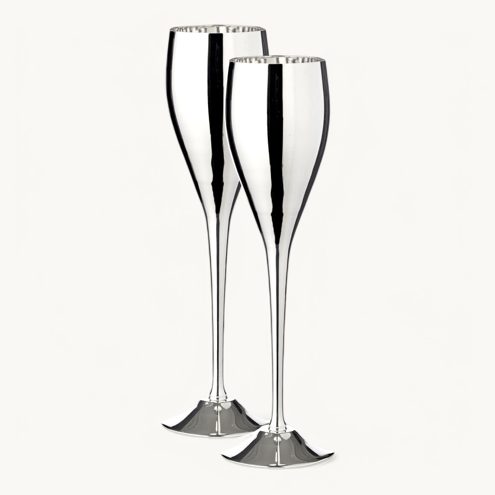2er-Set Sektkelch Dodo (Höhe 23 cm, Füllmenge 200 ml), glatt, edel versilbert