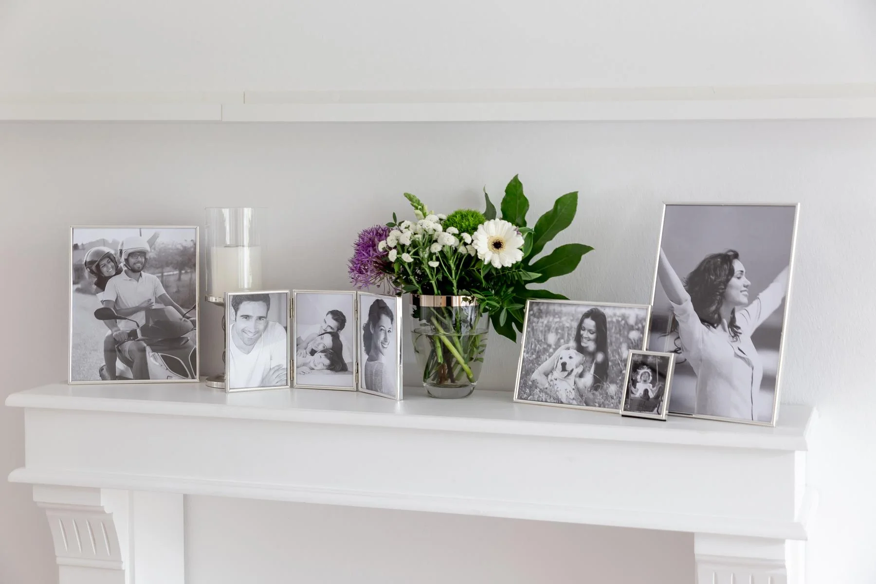 Vase Charlotte (Höhe 16 cm, Ø 12 cm), mundgeblasenes Kristallglas mit Platinrand Vase Charlotte (Höhe 16 cm, Ø 12 cm), mundgeblasenes Kristallglas mit Platinrand