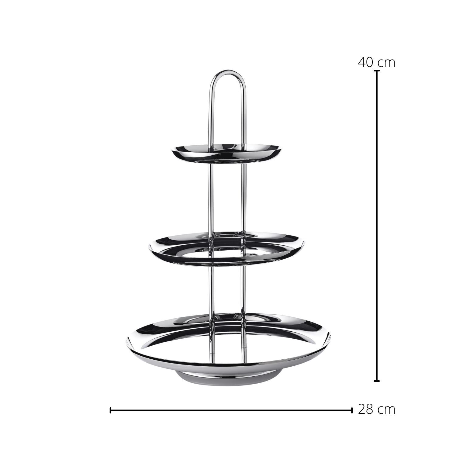 Etagere Apus (Höhe 40 cm, 3-stöckig), Edelstahl hochglanzpoliert