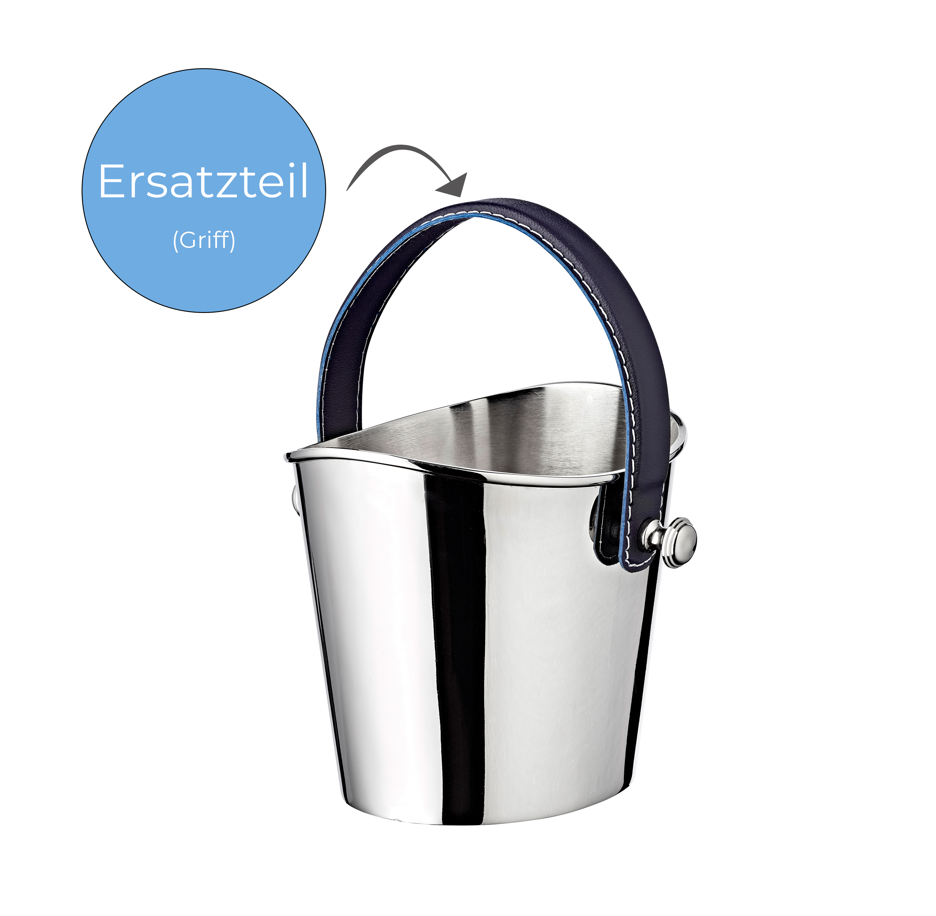 0953 Ledergriff blau für kleine Gilberts L 33 cm*