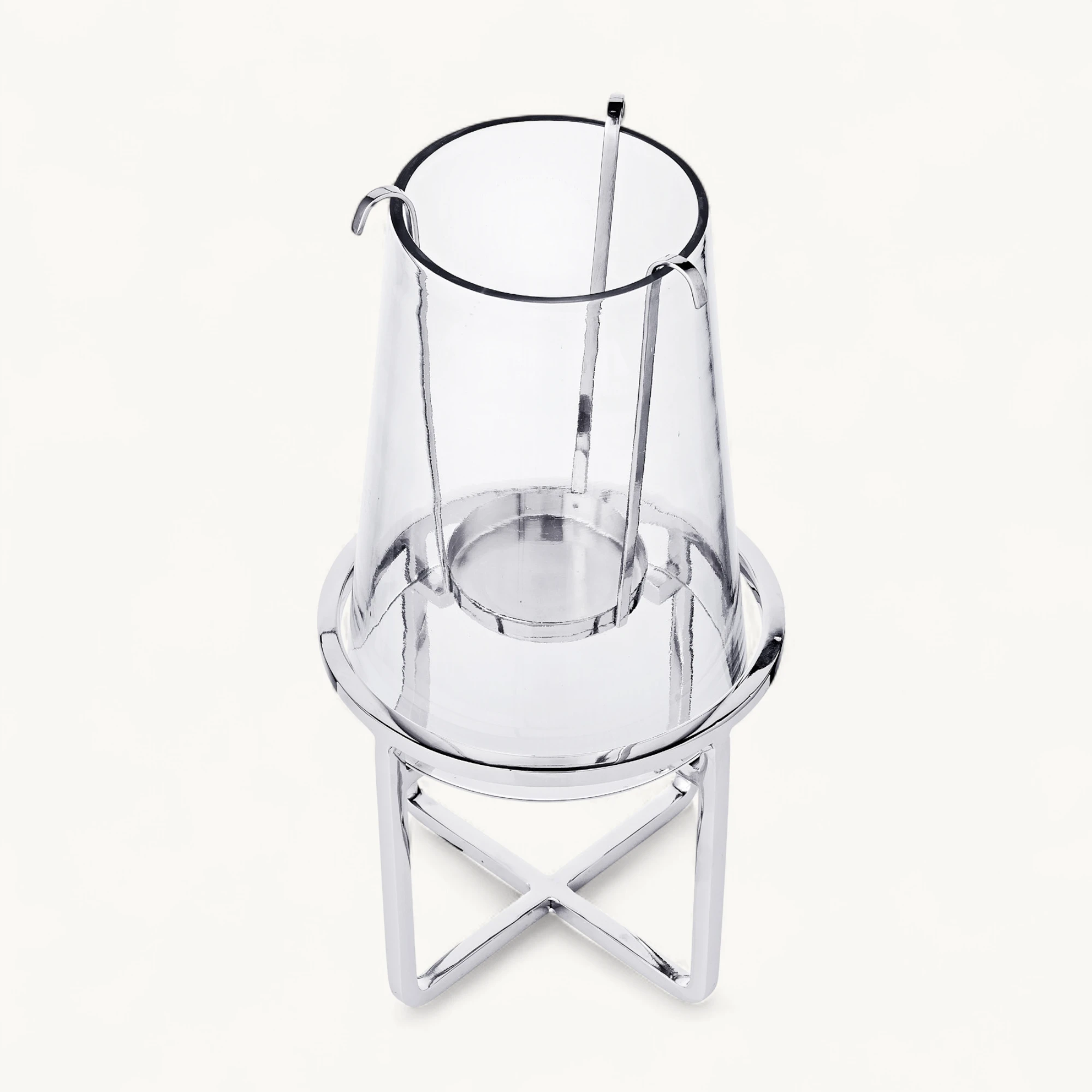 SALE Windlicht Moll (Höhe 30 cm), vernickelter Edelstahl SALE Windlicht Moll (Höhe 30 cm), vernickelter Edelstahl