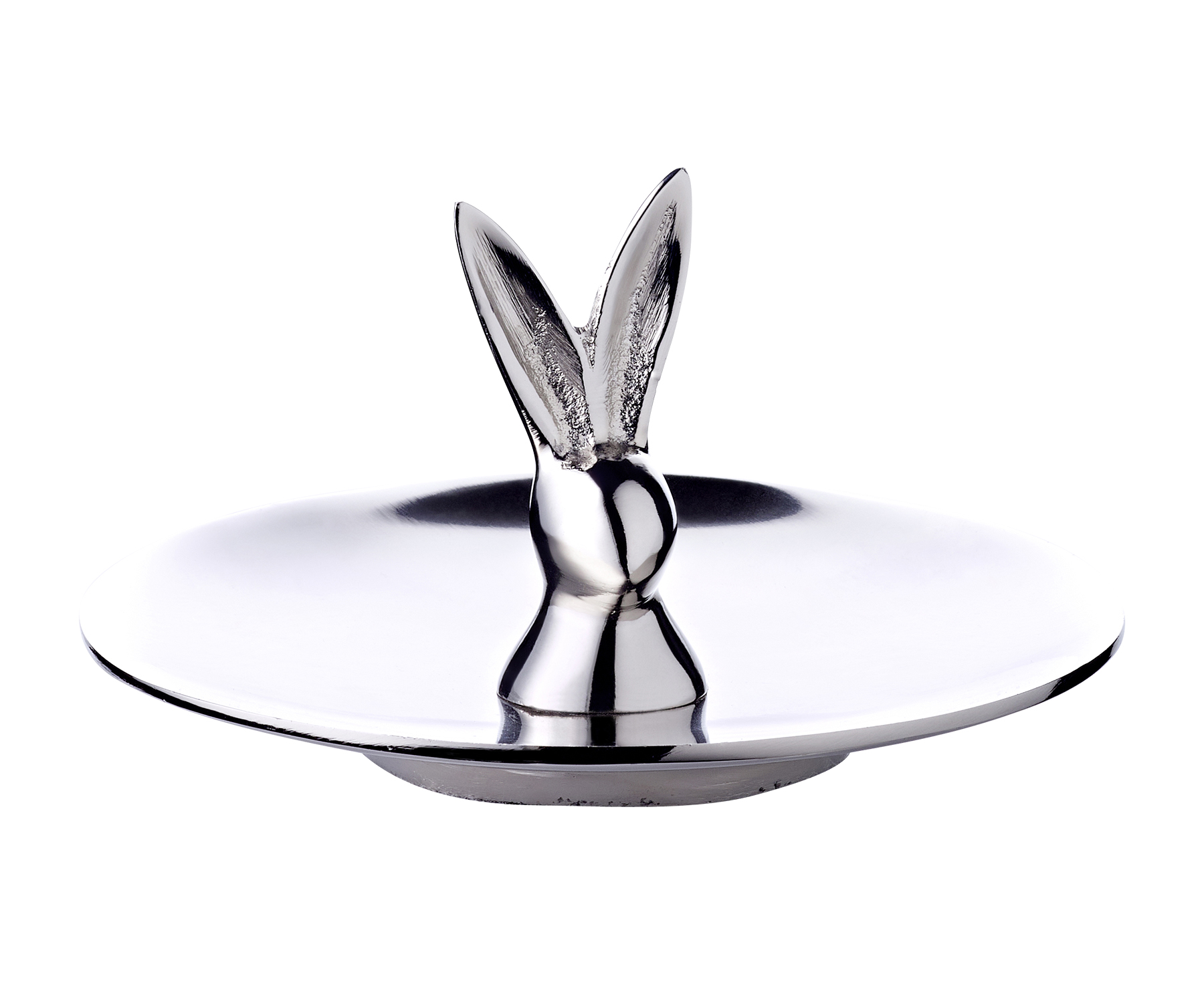 Keksschale Hase Louis (Durchmesser 15 cm, Höhe 9 cm), Aluminium vernickelt