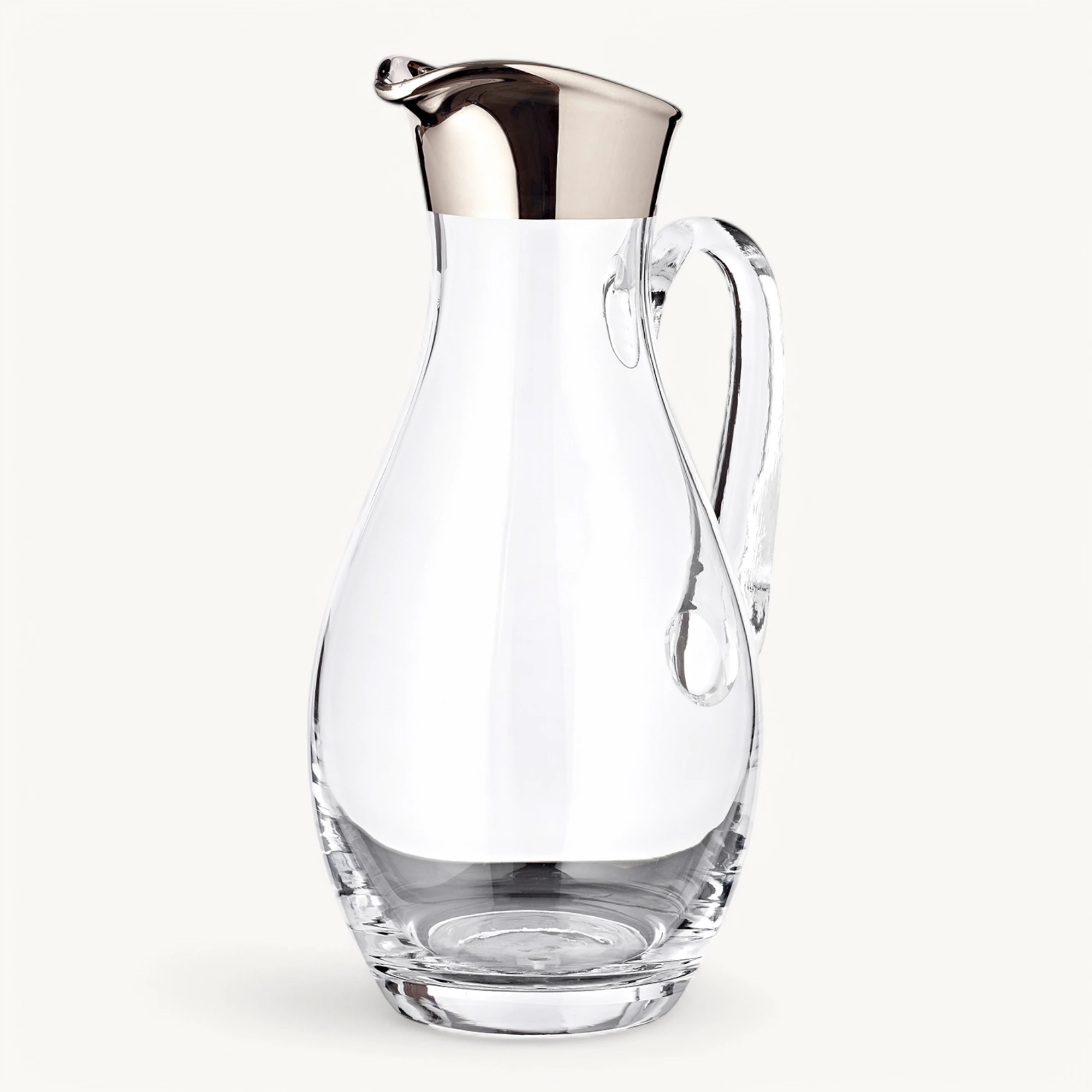 Krug Johnny (1,8 Liter), mundgeblasenes Kristallglas, Platinrand Krug Johnny (1,8 Liter), mundgeblasenes Kristallglas, Platinrand