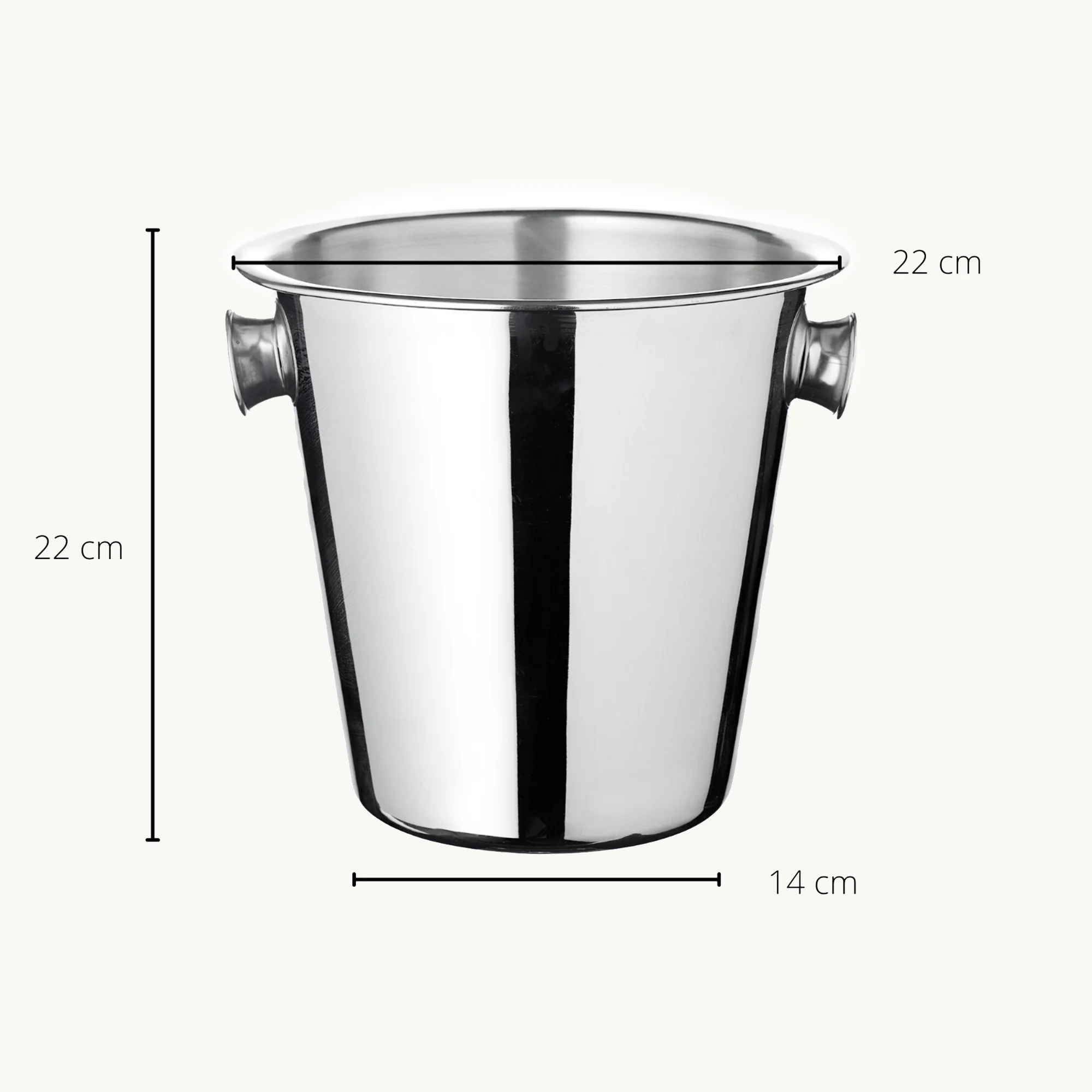 2er-Set Flaschenkühler Cara (Höhe 21,5 cm, Ø 40 cm), Edelstahl, hochglanzpoliert