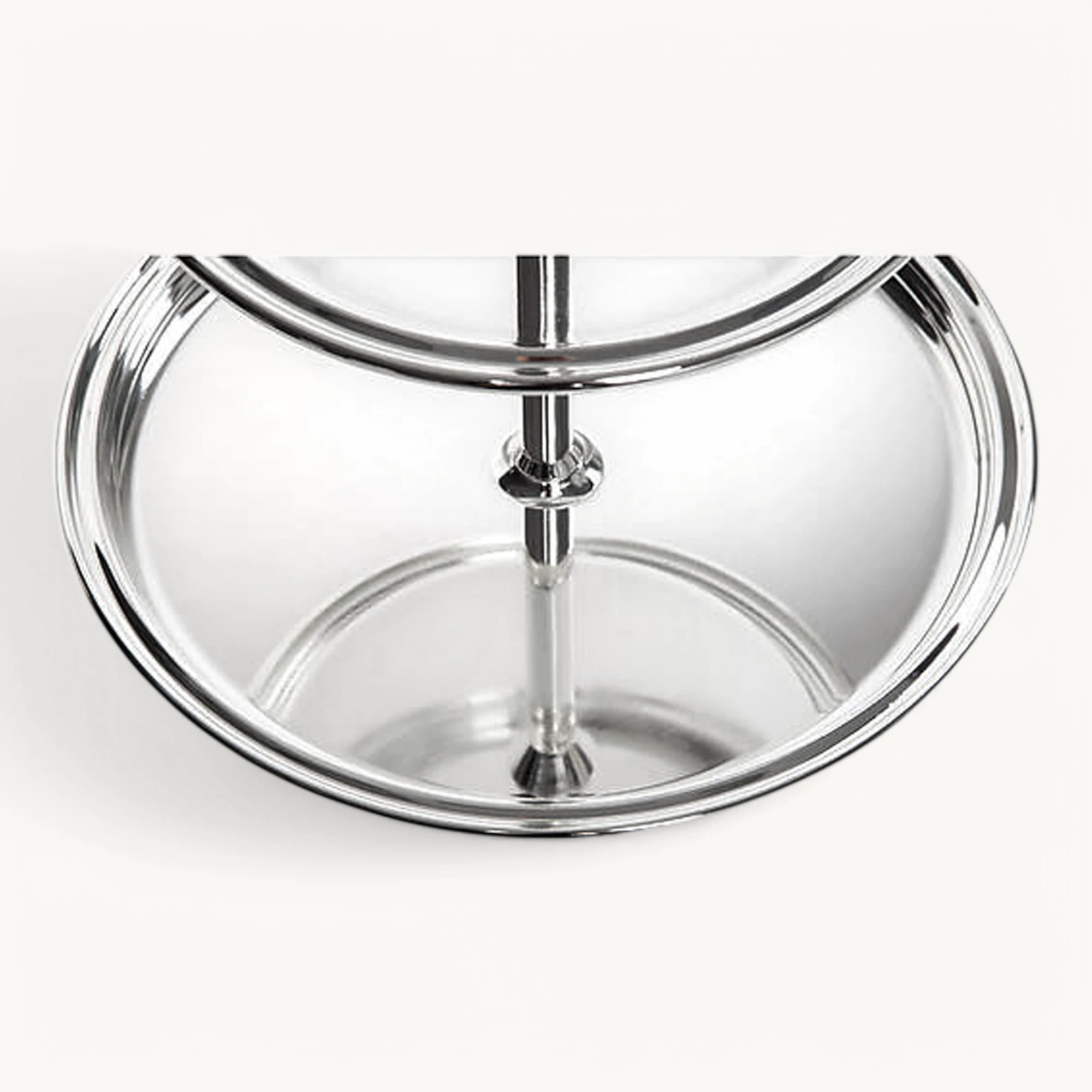 Etagere Faden (Höhe 16 cm, 2-stöckig), rund, edel versilbert, anlaufgeschützt