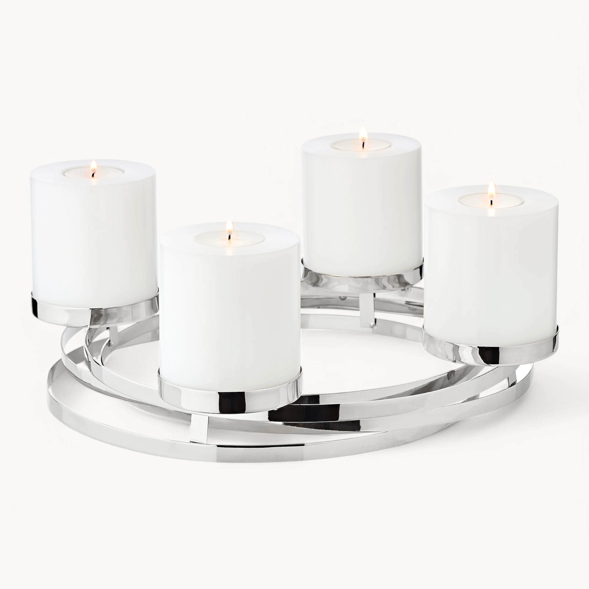 Adventskranz Annabel (ø 34 cm),Edelstahl hochglanzpoliert, silberfarben