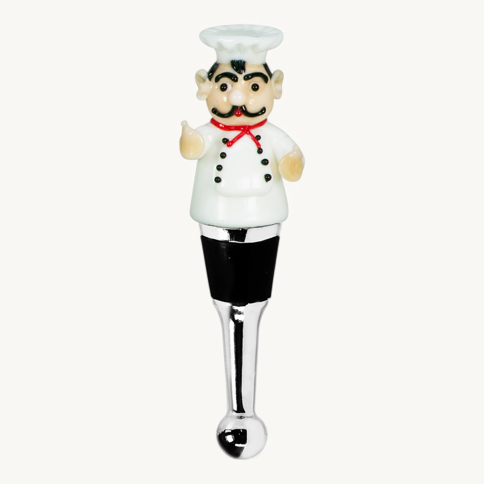 Flaschenverschluss Gourmet (Höhe 12 cm), mit Chefkoch-Figur, Muranoglas-Art, Handarbeit