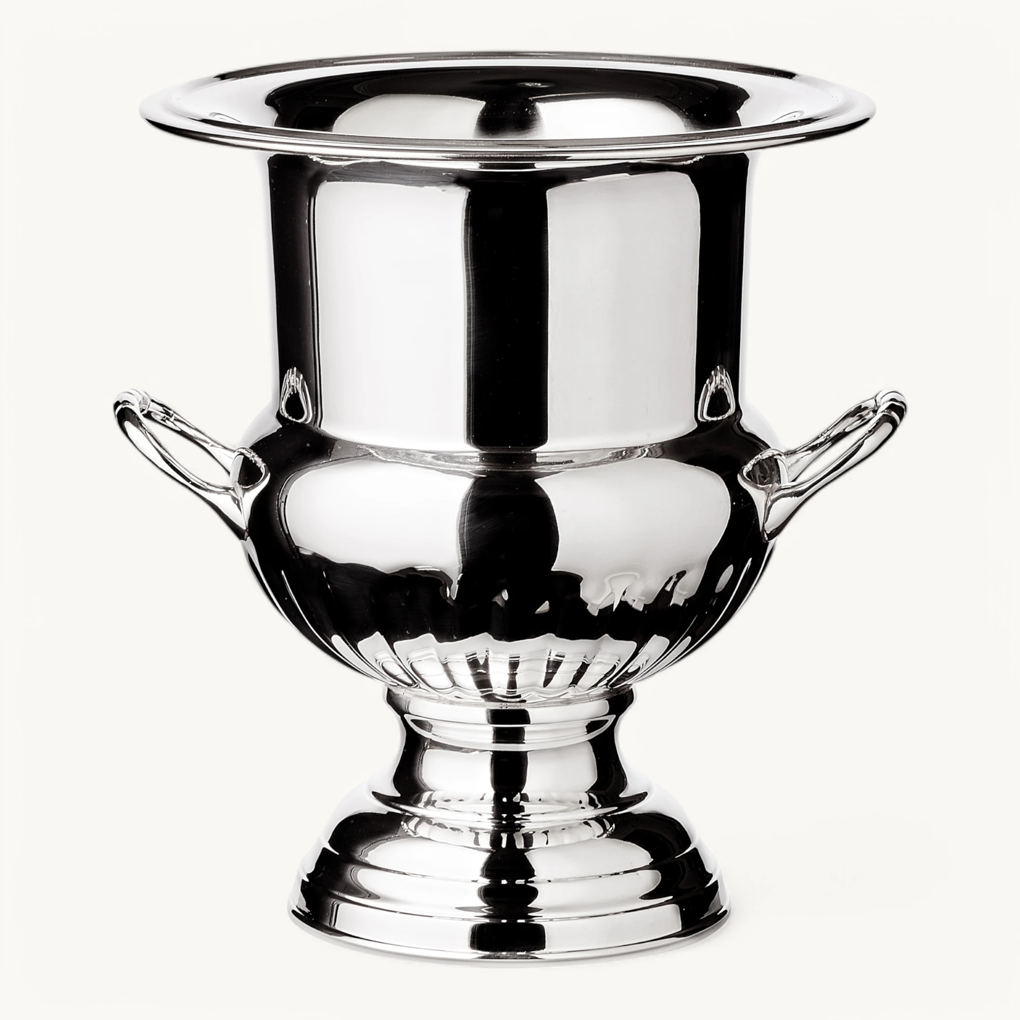 Flaschenkühler Queen Anne (Höhe 26 cm, Ø 23 cm), mit Griffen, schwerversilbert