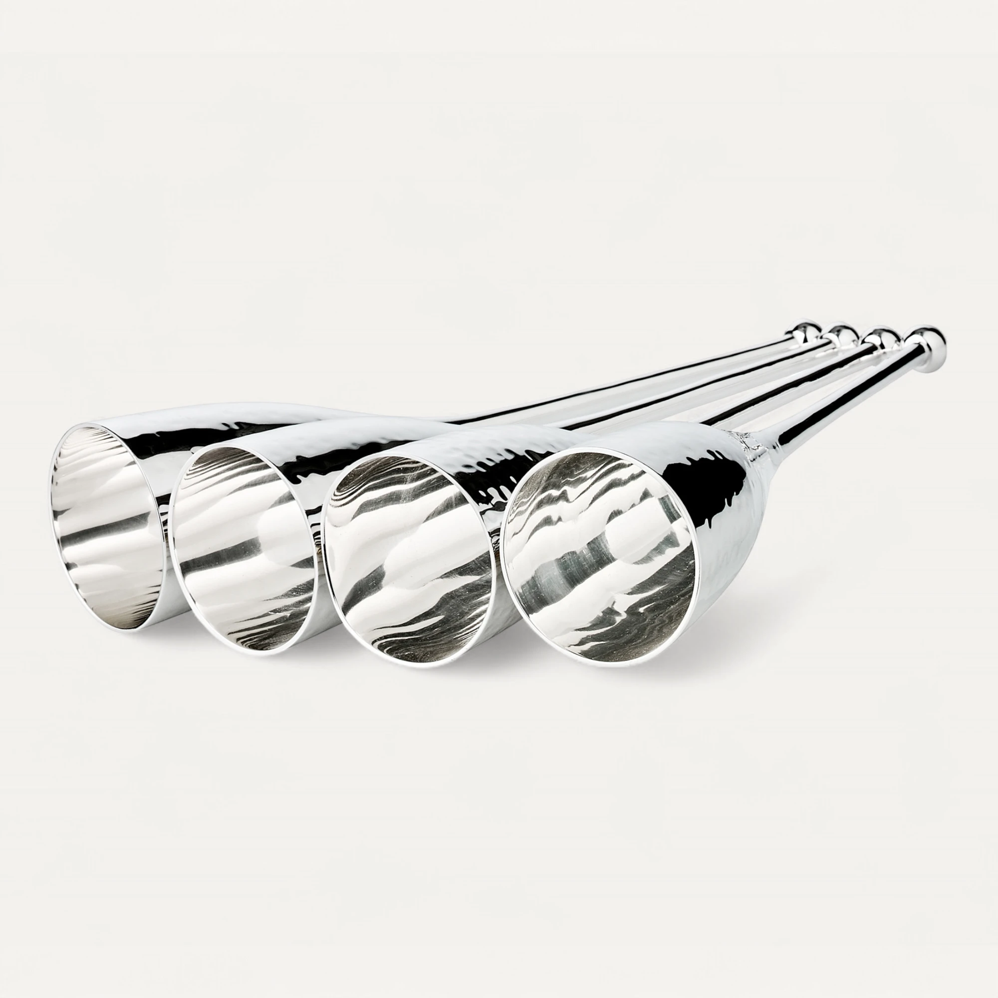4er-Set Sektkelch Didi (Höhe 23 cm, Füllmenge 200 ml), gehämmert, edel versilbert