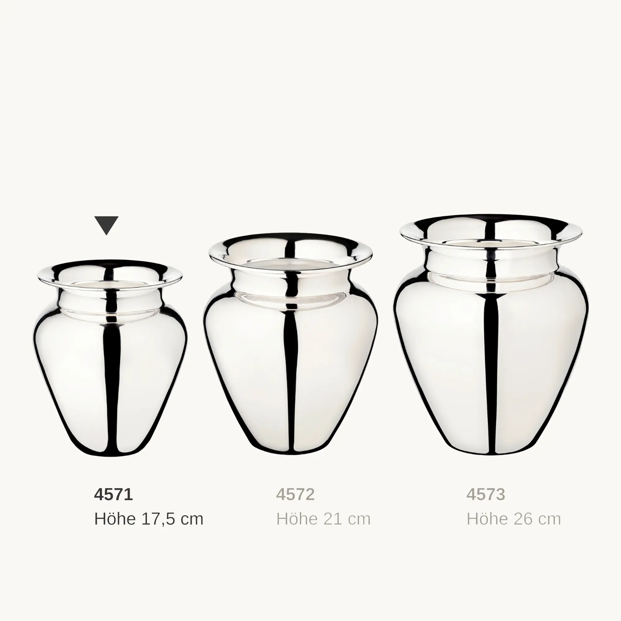 Vase Antonia  (Höhe 17 cm, Ø 15 cm), schwerversilbert