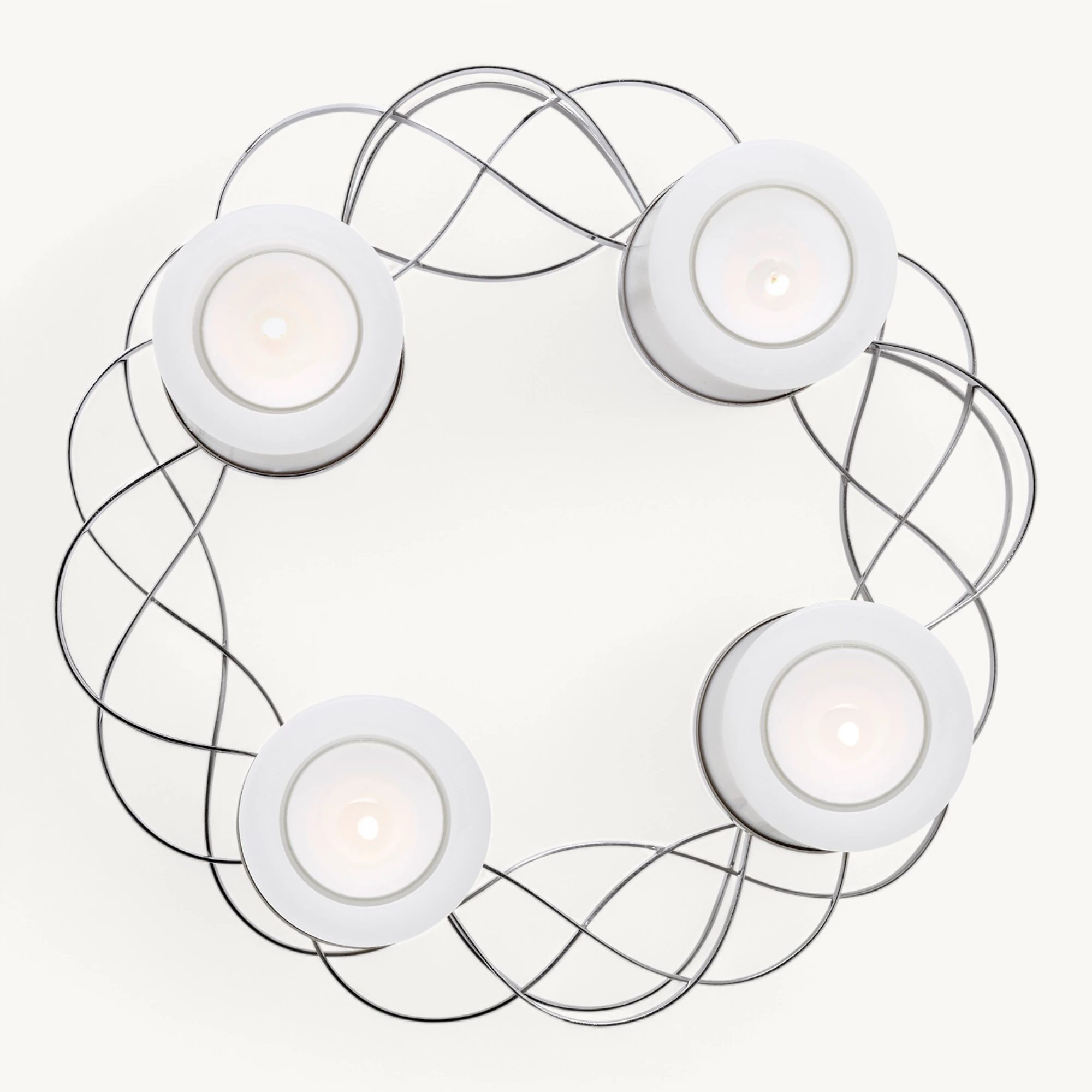 Adventskranz Alita (Ø 25 cm), silberfarben, Edelstahl vernickelt