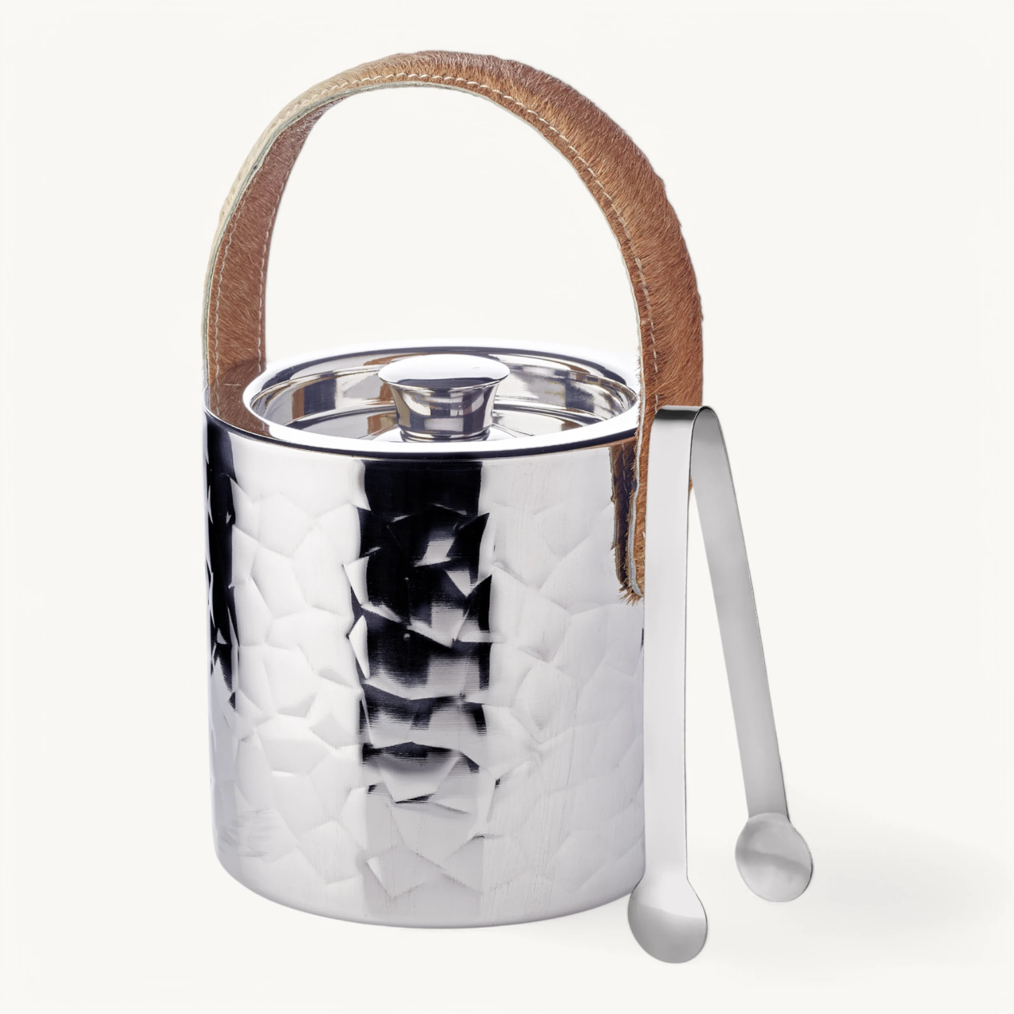 Eiseimer Capri (Höhe 17 cm), inkl. Deckel und Eiszange, gemustert, Edelstahl, hochglanzpoliert