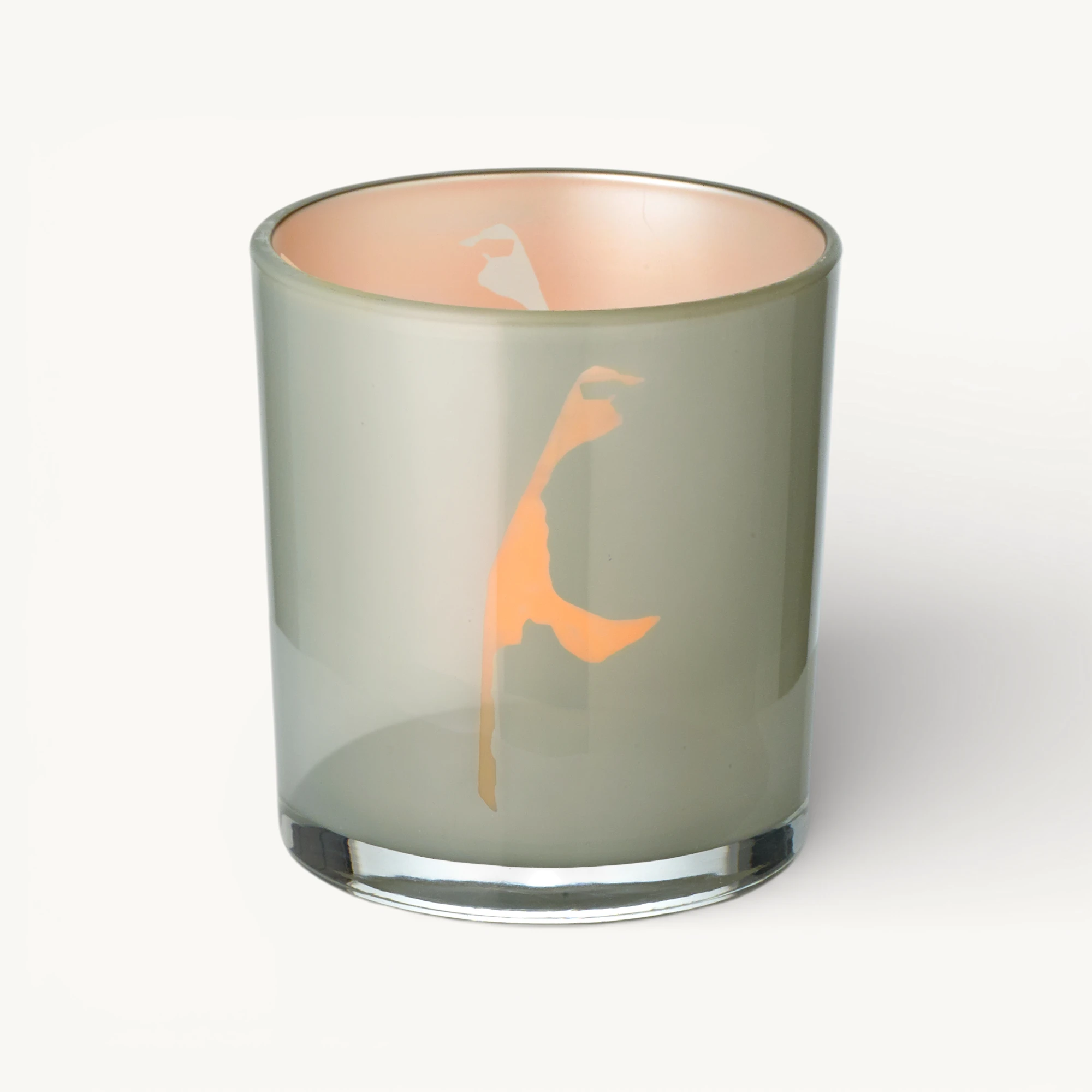 2er-Set Teelichtglas Sylt (Höhe 8 cm), grau, Sylt-Motiv