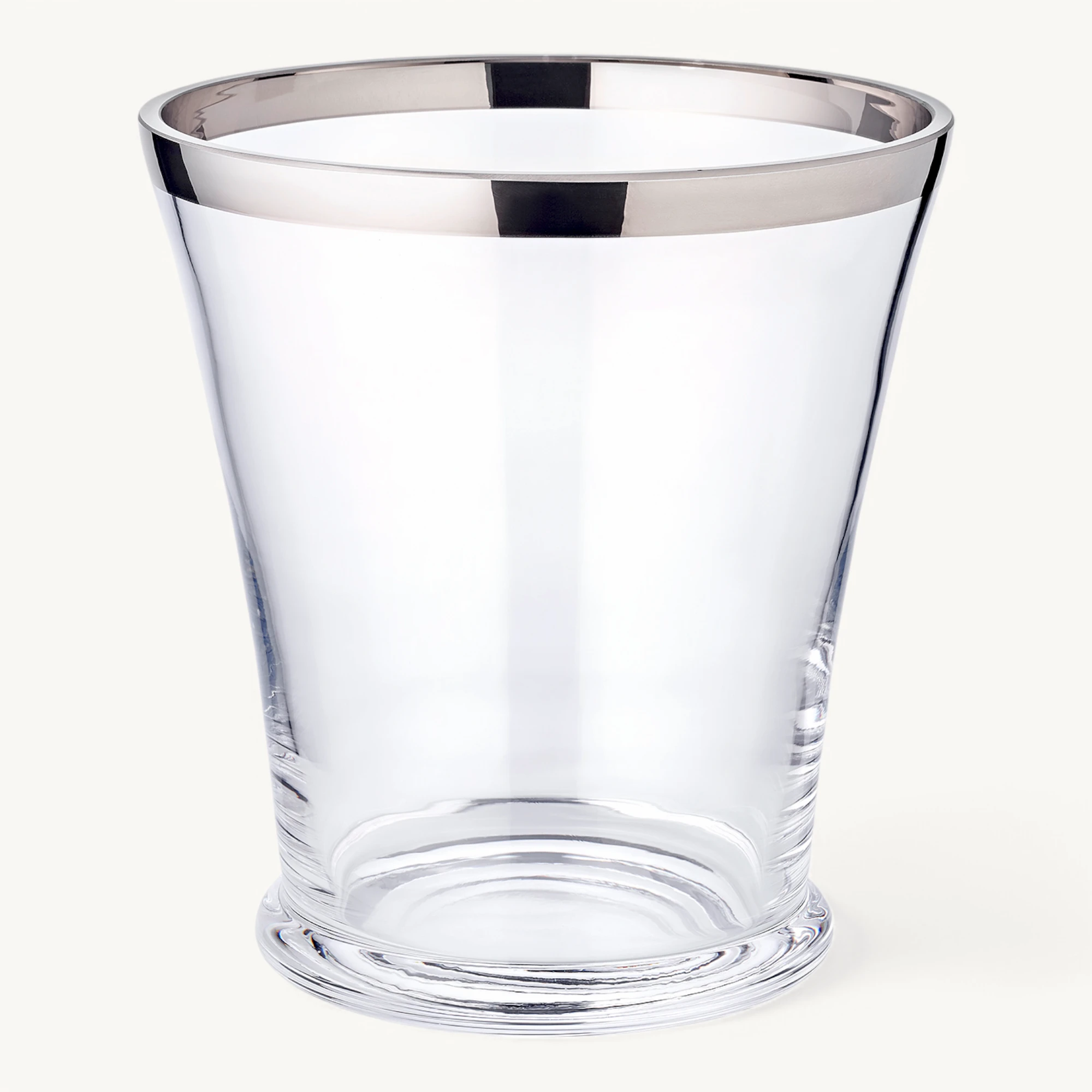 Flaschenkühler Reuben (Höhe 25 cm, Ø 19,5 cm), mundgeblasenes Kristallglas, Platinrand