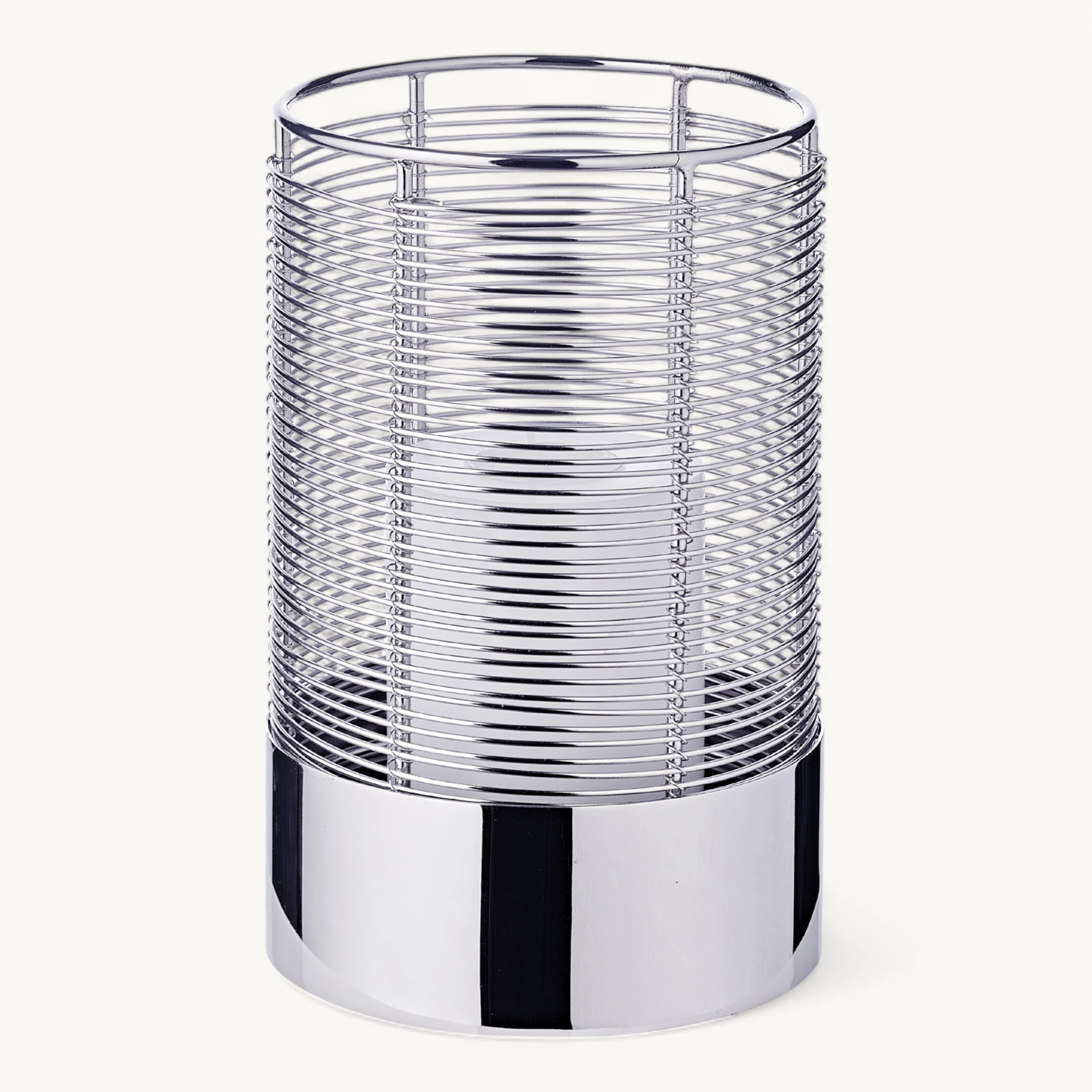 SALE Windlicht Kampen (Höhe 22 cm), vernickelter Edelstahl