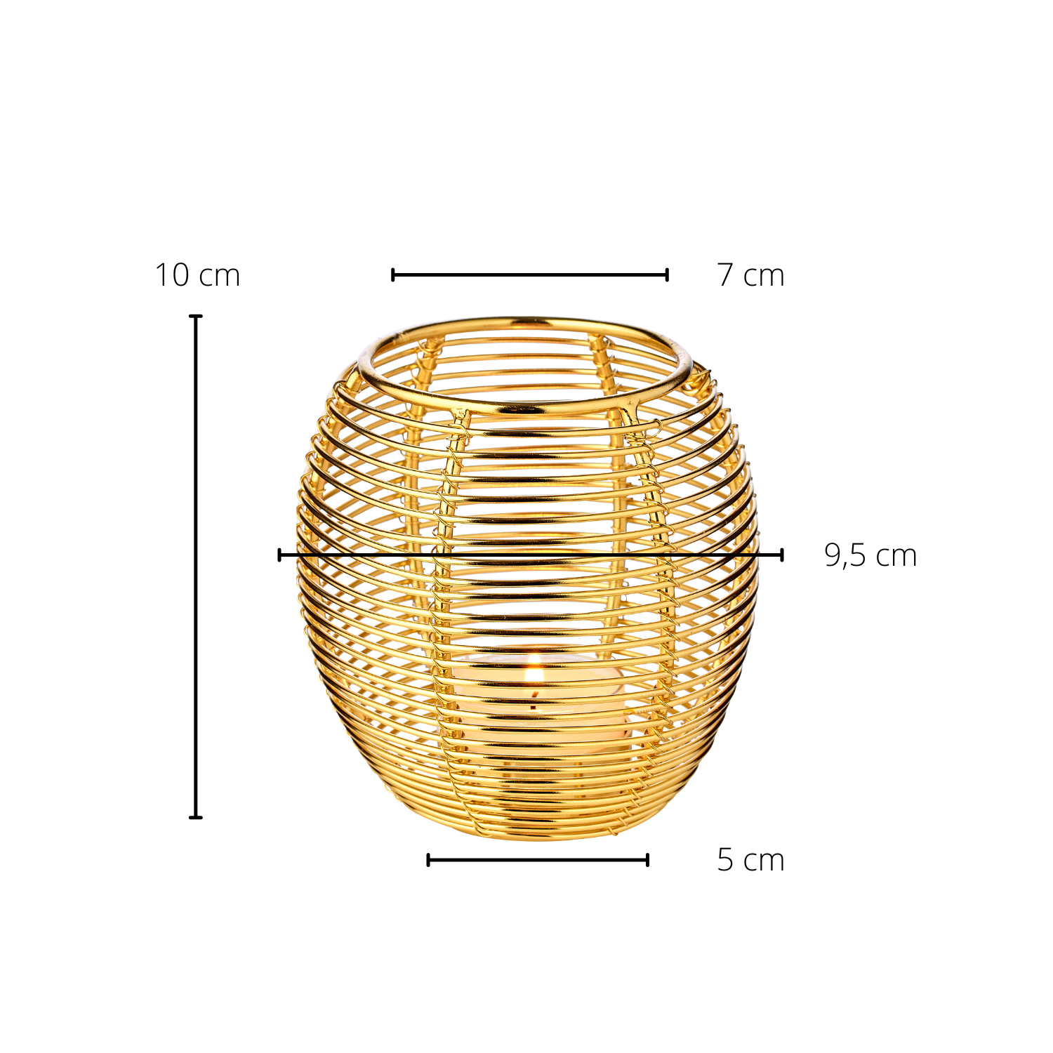 SALE 2er-Set Windlicht Susi (Höhe 10 cm), goldfarben, vernickelter Edelstahl