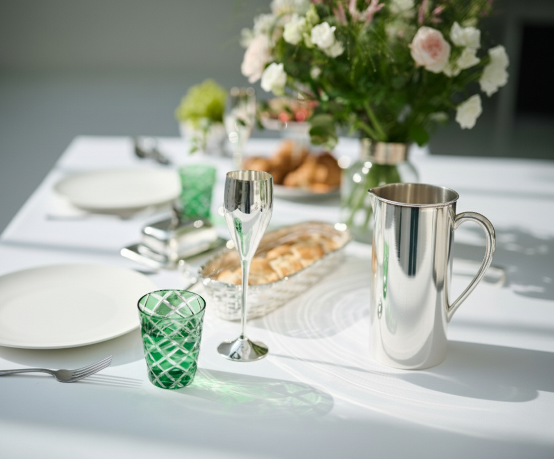 2. Wahl Krug Santana, versilbert, Höhe 20 cm, für 1,25 Liter, Kanne Karaffe Pitcher