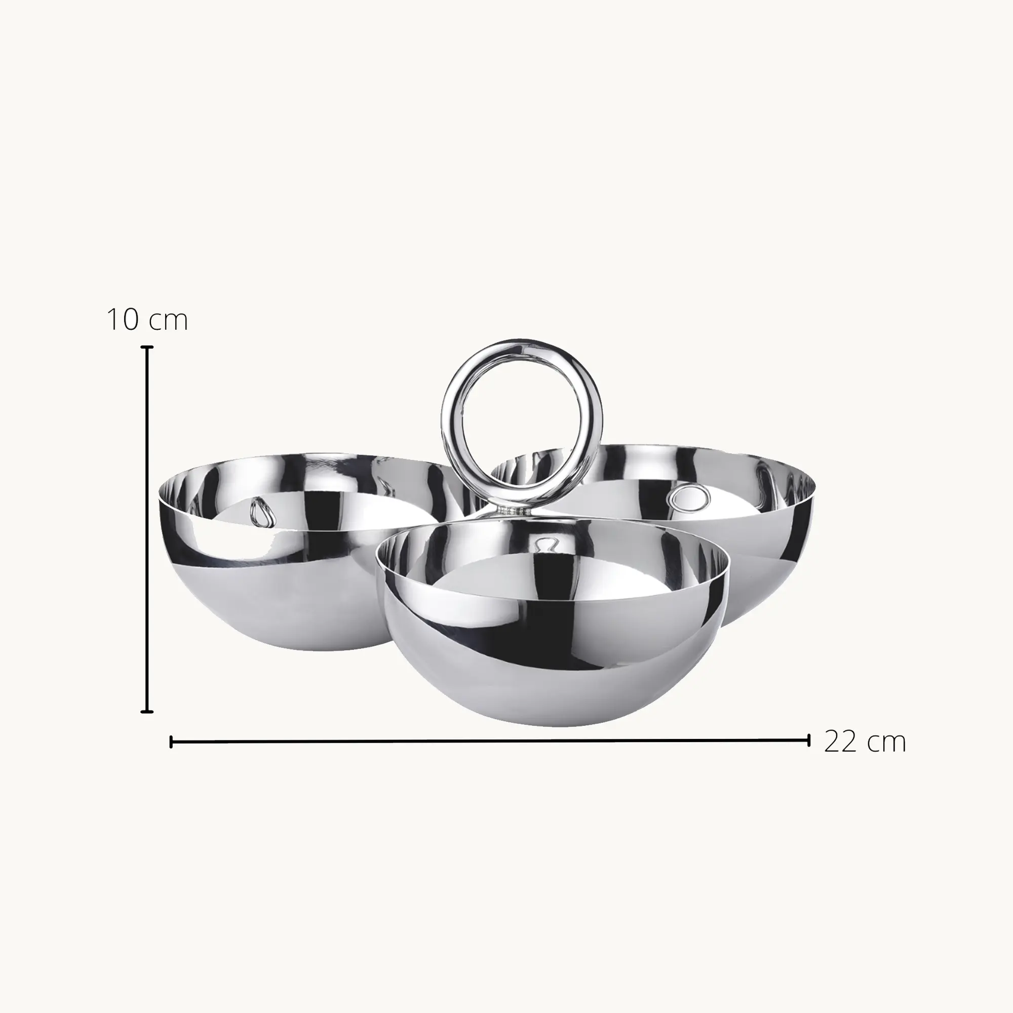 Snackschale Apura (Ø 22 cm), Edelstahl hochglanzpoliert, Triple Schale