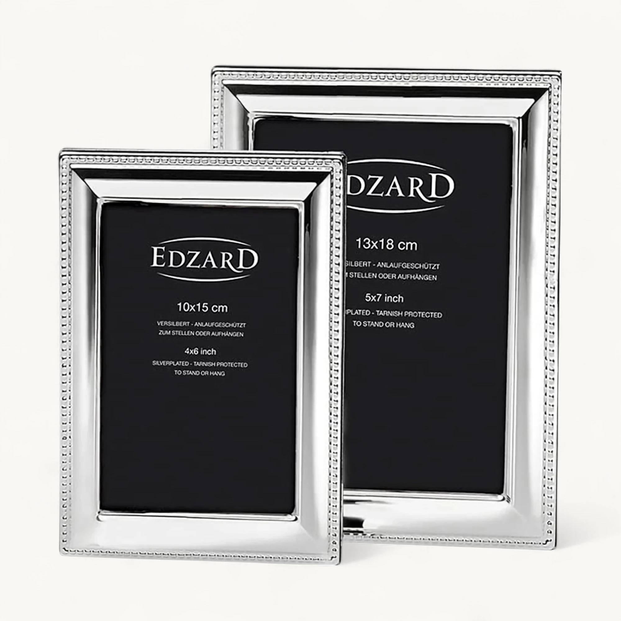 Bilderrahmen Perla (10x15 cm), Perlenrand, edel versilbert, anlaufgeschützt, 2 Aufhänger Bilderrahmen Perla (10x15 cm), Perlenrand, edel versilbert, anlaufgeschützt, 2 Aufhänger