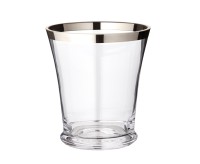 Vase Reuben (Höhe 22 cm, Ø 20 cm), mundgeblasenes Kristallglas mit Platinrand