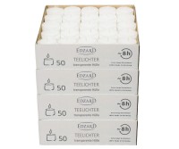 200 Stück WENZEL Nightlights Teelichtkerzen Teelichter, weiß, transparente Hülle, Brenndauer ca. 8 h