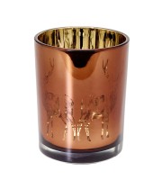 SALE Teelicht, Teelichtglas, Teelichthalter Dian, Kupferfarben, Höhe 12,5 cm